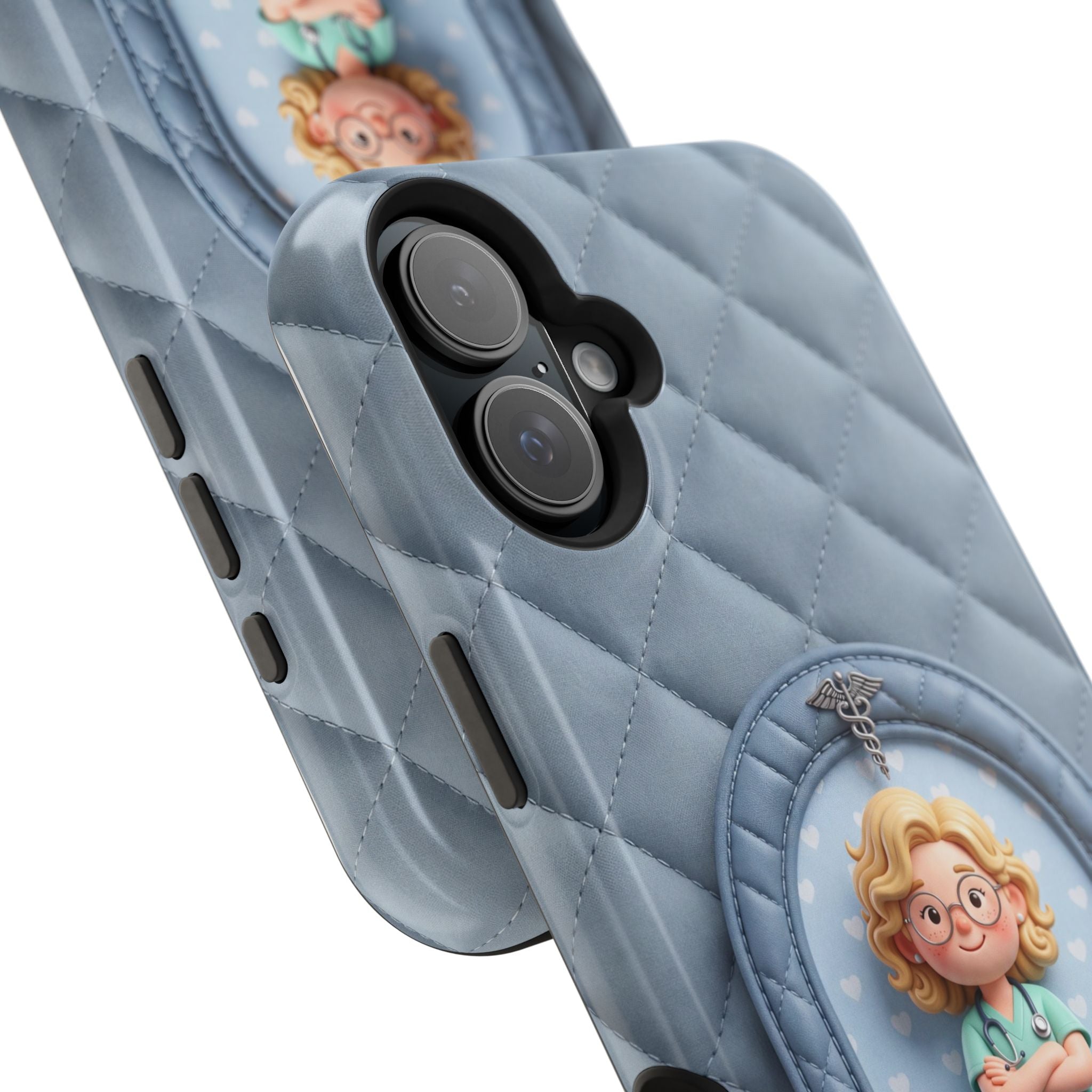 Personalized Quilted Nurse Phone Case — Wireless Charging Cover