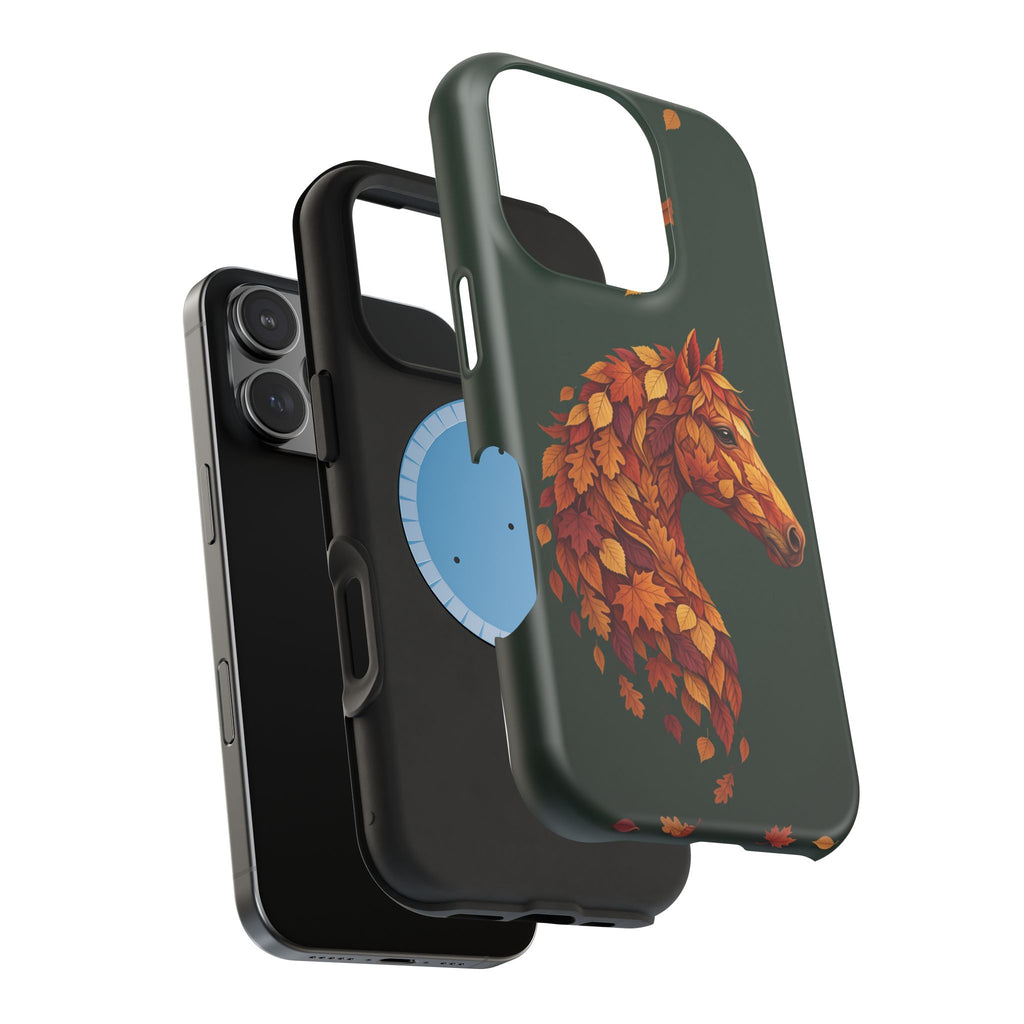 Autumn Leaves Horse Phone Case — Tough Magnetic Case with Wireless Charging