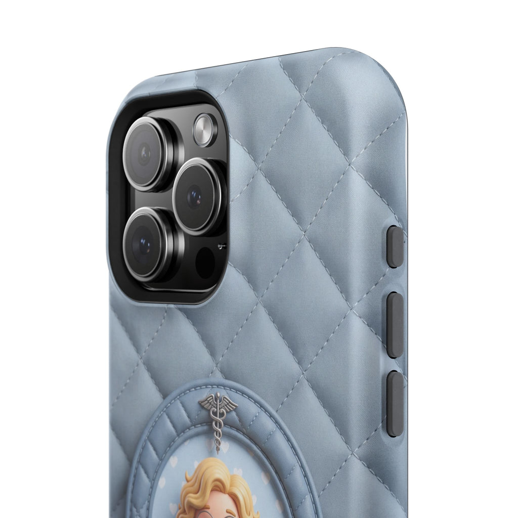 Personalized Quilted Nurse Phone Case — Wireless Charging Cover