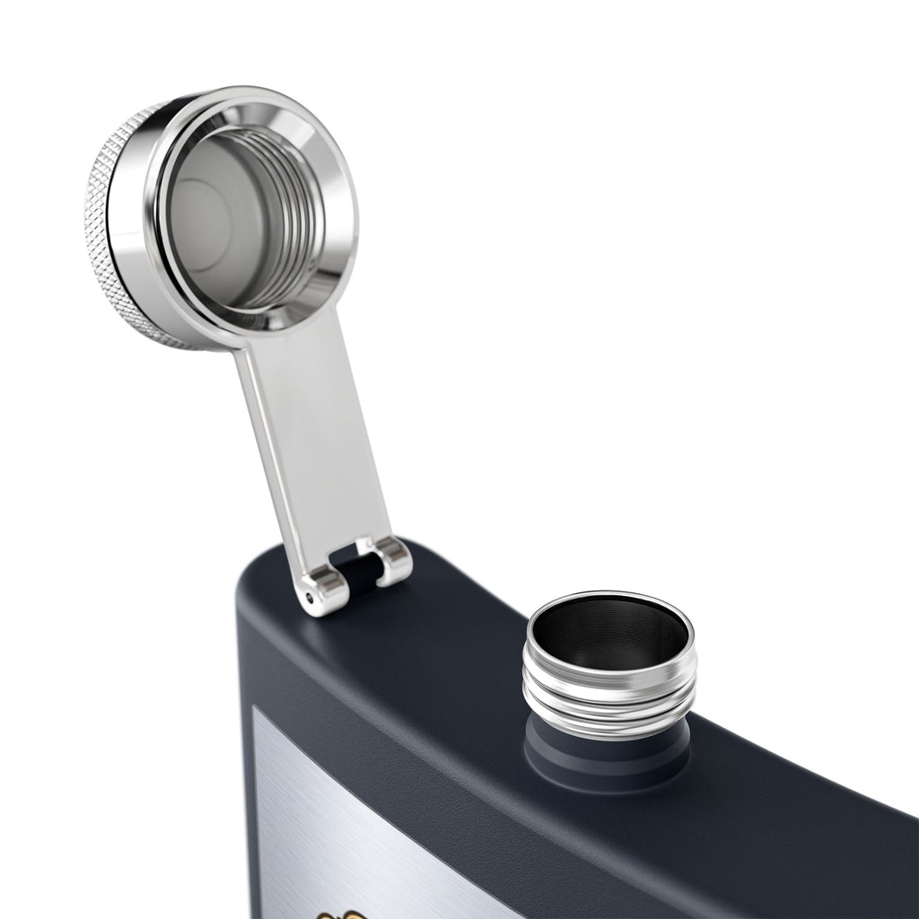 Flask — "Residential Electrician: Homes Powered by Me" (Crest Edition) 6oz Stainless Steel Hip Flask