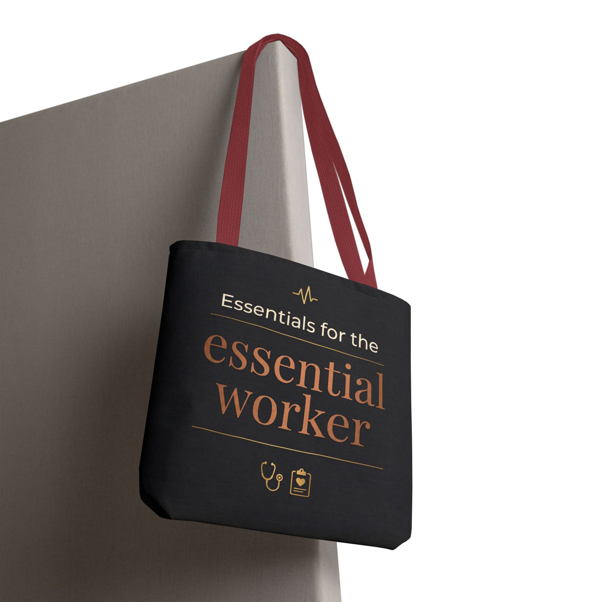 Essentials for the Essential Worker Tote | Healthcare Worker Gift Tote Bag | Nurse Doctor Appreciation Gift | Premium Polyester Carry-All