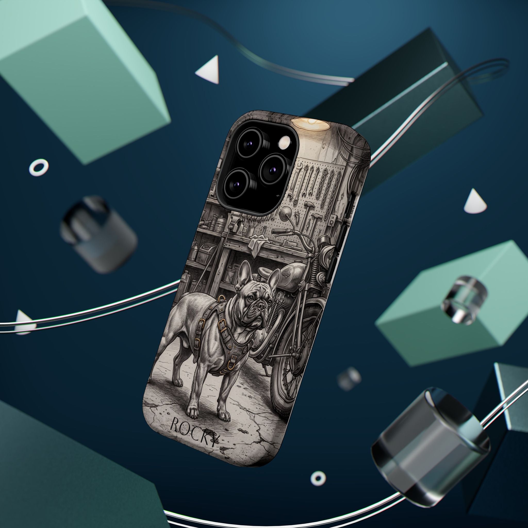 Personalized French Bulldog Vintage Street Phone Case — Wireless Charging Cover