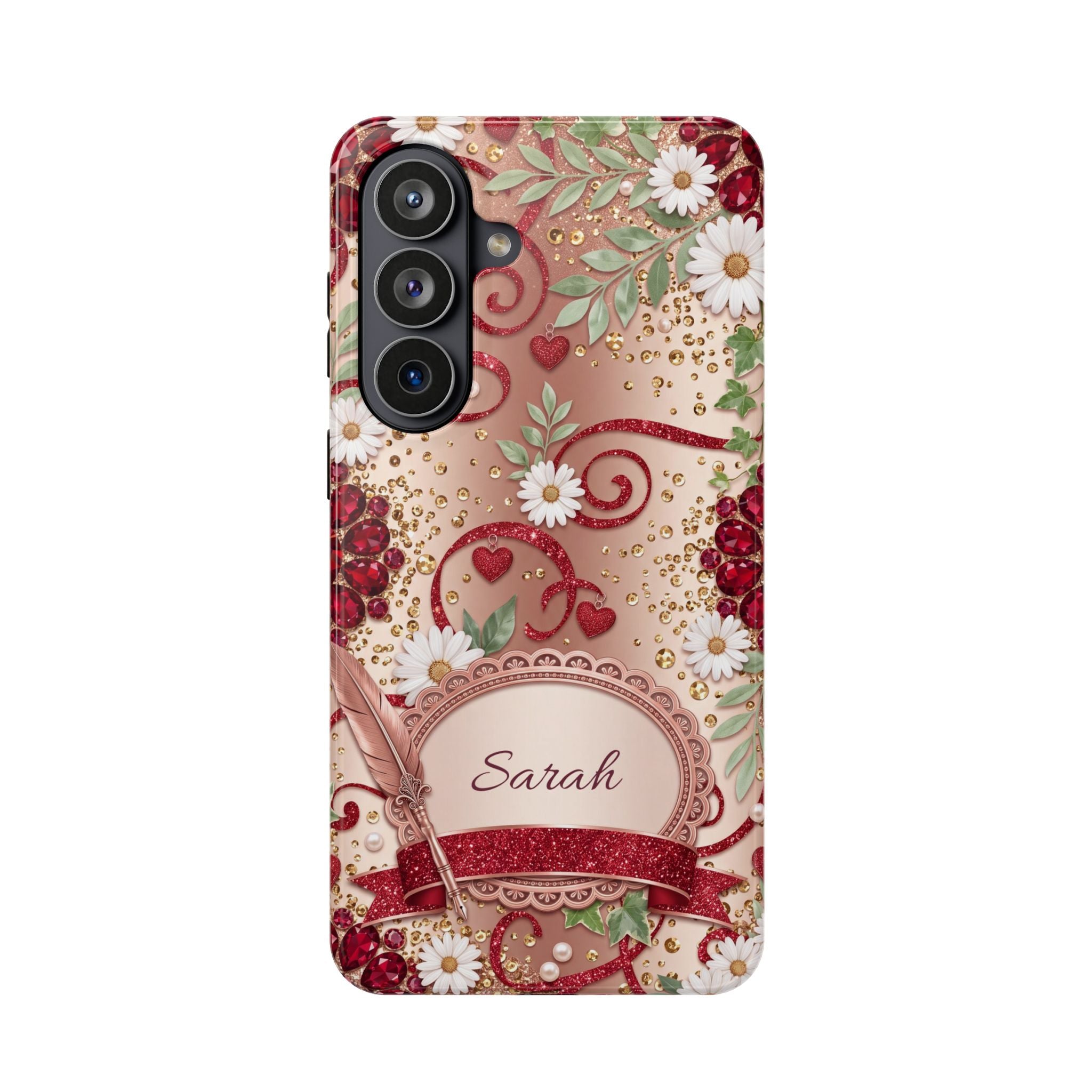 Personalized Vintage Floral Teacher Phone Case — Wireless Charging Cover