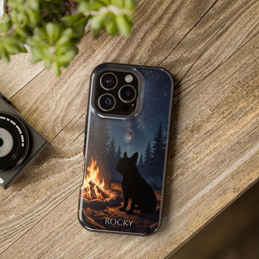 Personalized French Bulldog Campfire Phone Case — Wireless Charging Cover