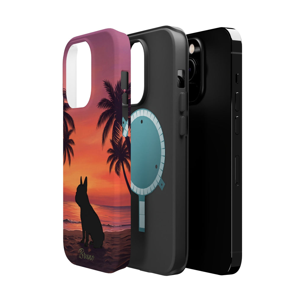 Personalized French Bulldog Tropical Beach Phone Case — Wireless Charging Cover