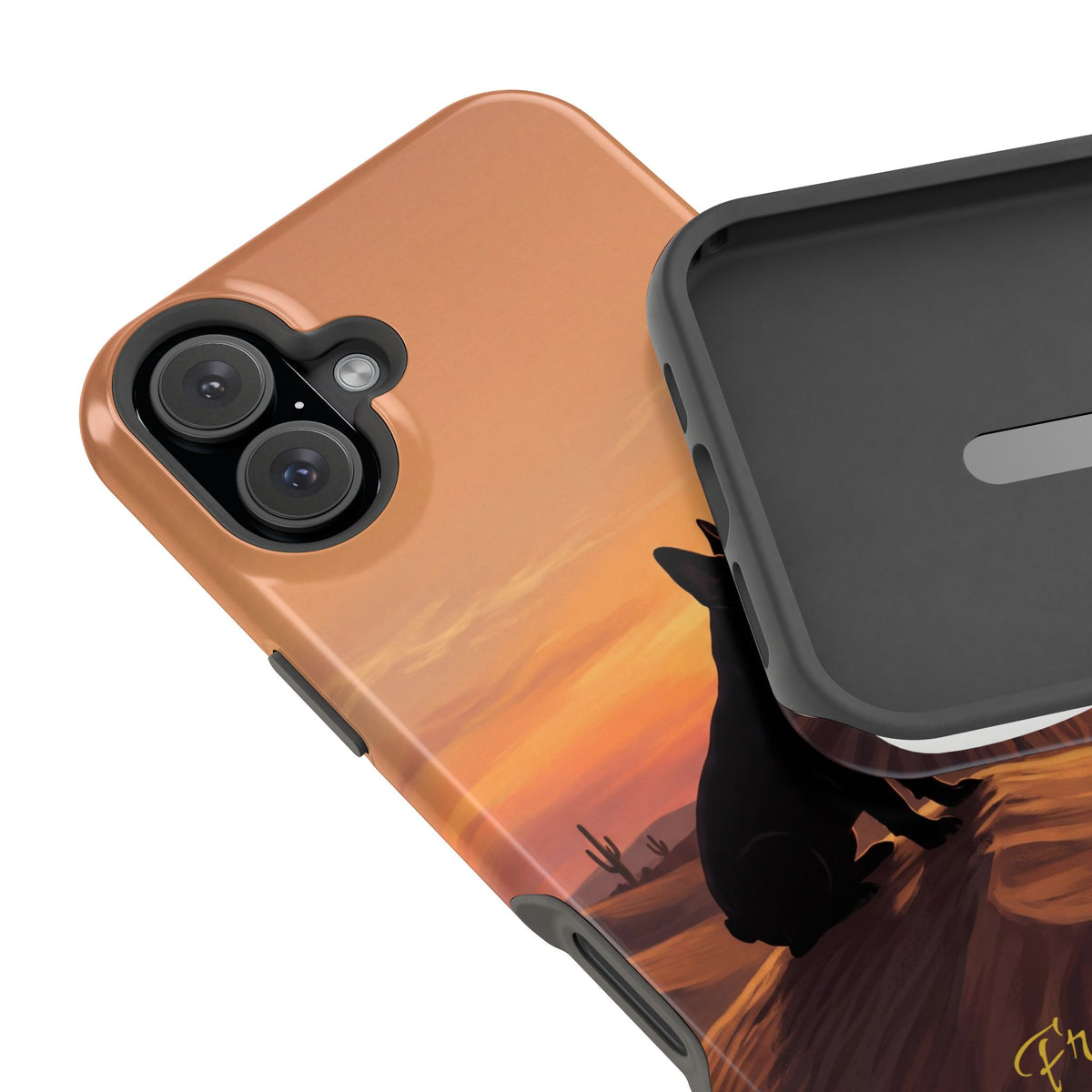 Personalized French Bulldog Desert Sunset Phone Case — Wireless Charging Cover