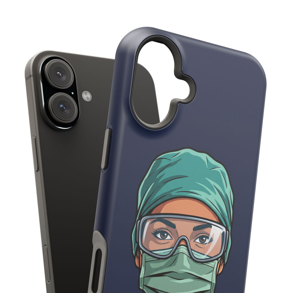 Bold Nurse Portrait Phone Case — Magnetic Wireless Charging Cover