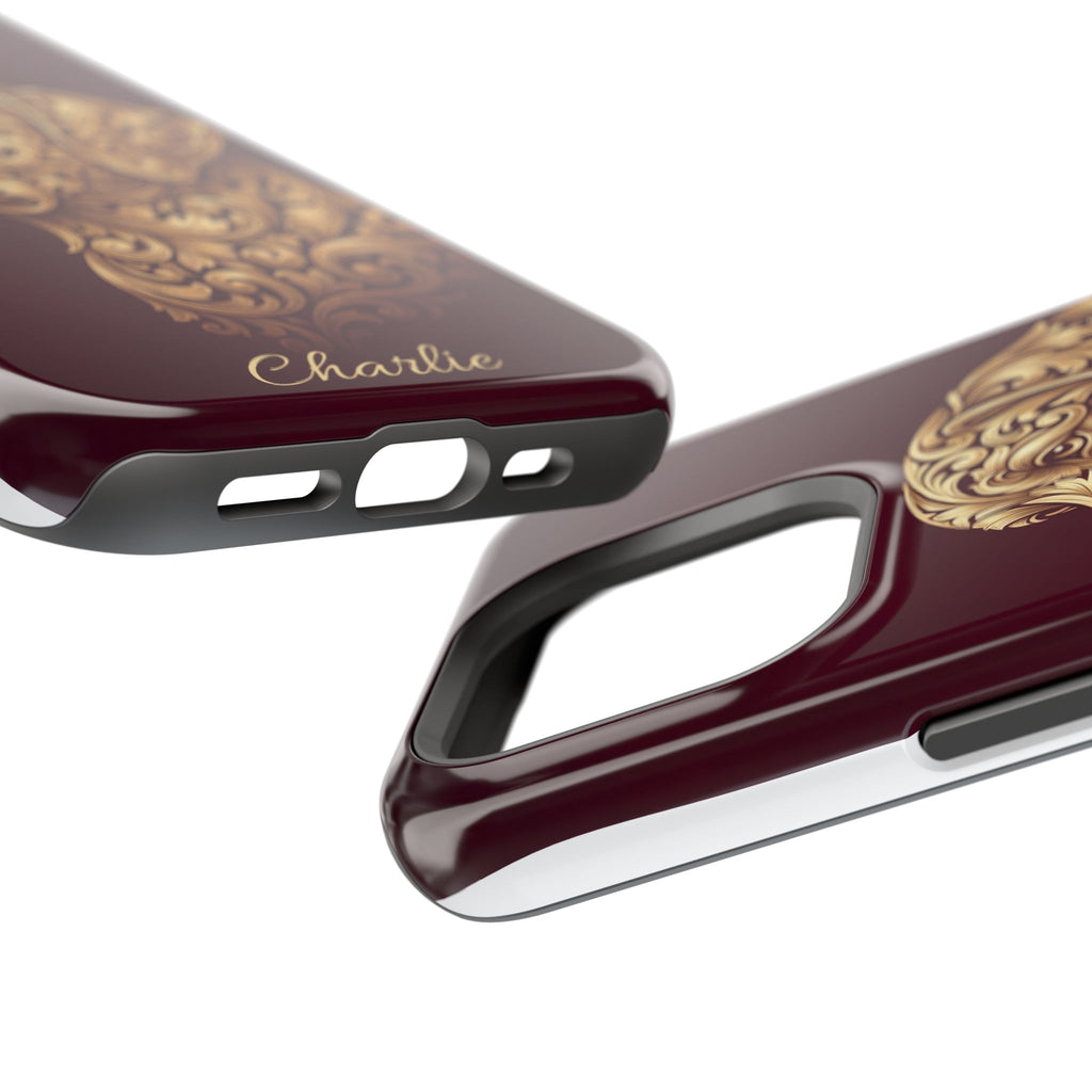 Personalized Gold Filigree Labrador Phone Case — Tough Magnetic Case with Wireless Charging