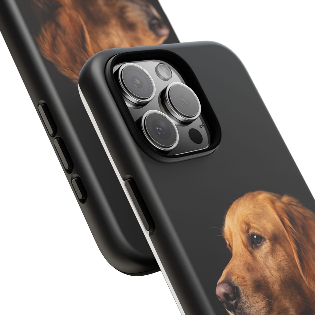 Golden Retriever Portrait Phone Case | Realistic Dog Photo on Black Background | iPhone & Samsung