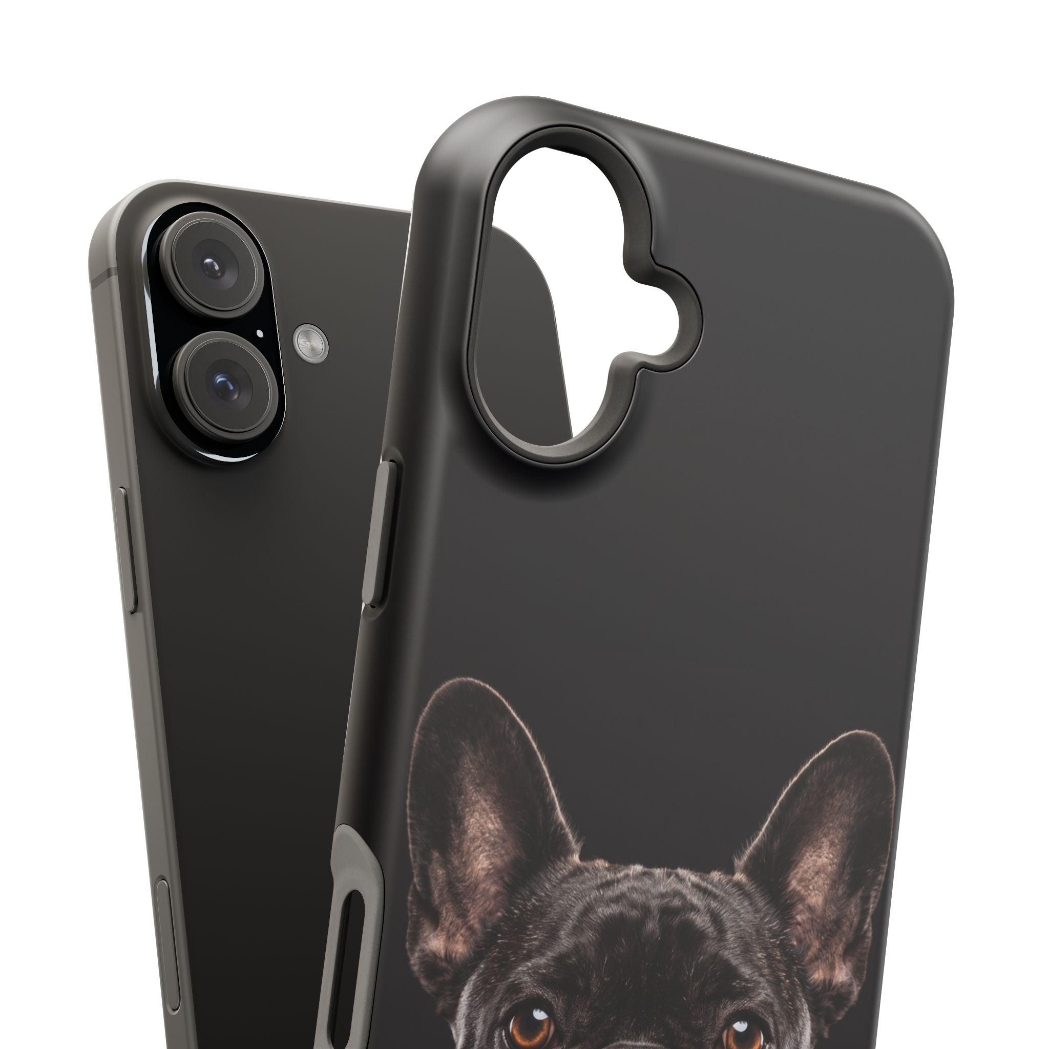 Black French Bulldog Phone Case — Impact-Resistant Wireless Charging Cover