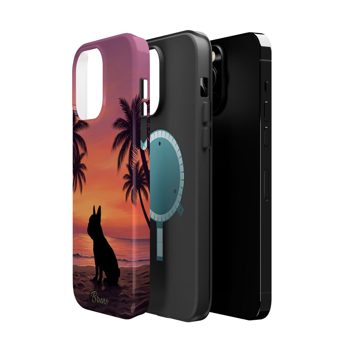 Personalized French Bulldog Tropical Beach Phone Case — Wireless Charging Cover