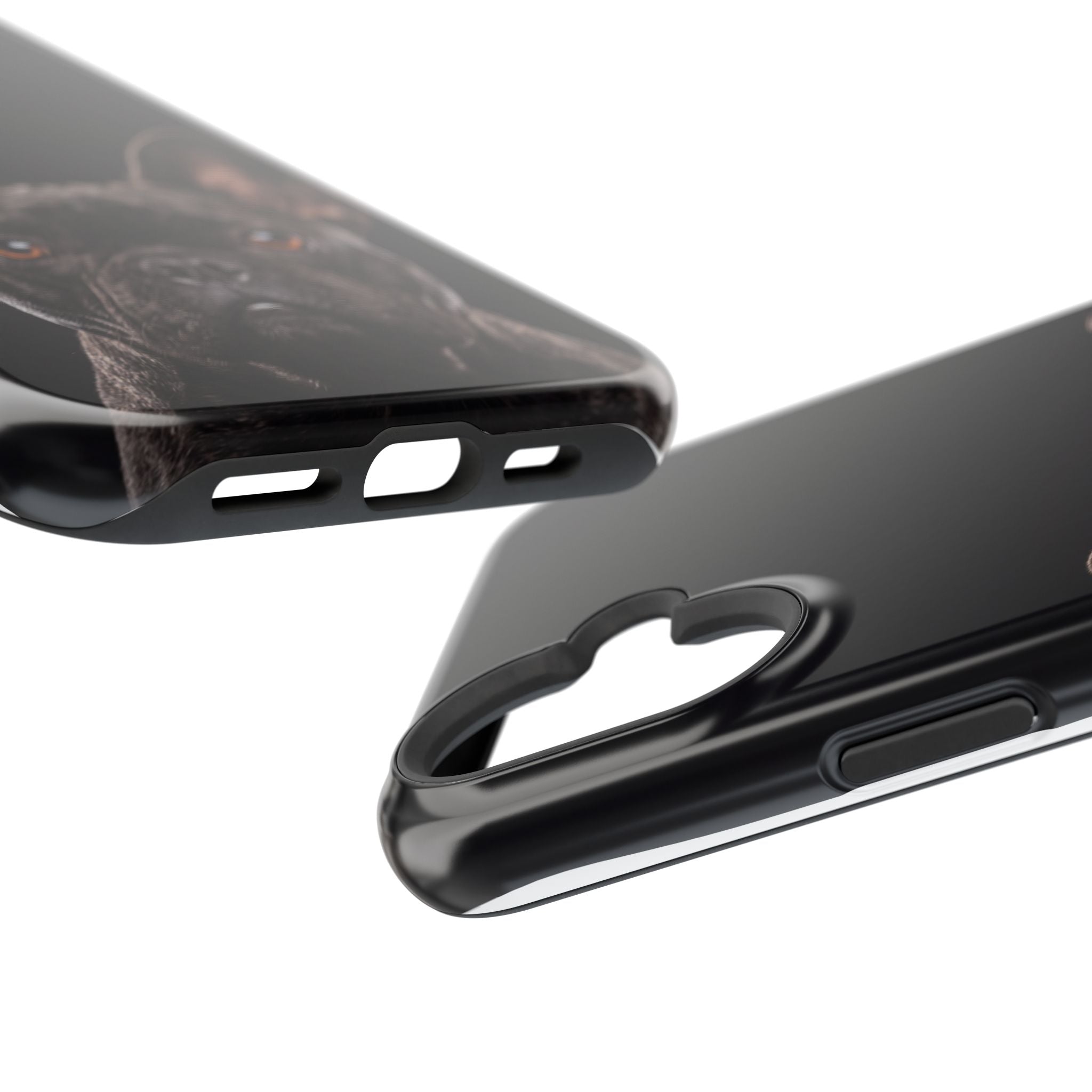 Black French Bulldog Phone Case — Impact-Resistant Wireless Charging Cover
