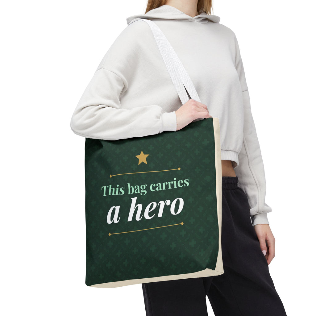 This Bag Carries a Hero Tote | Nurse Gift Tote Bag | Essential Worker Appreciation Gift | Premium Polyester Carry-All