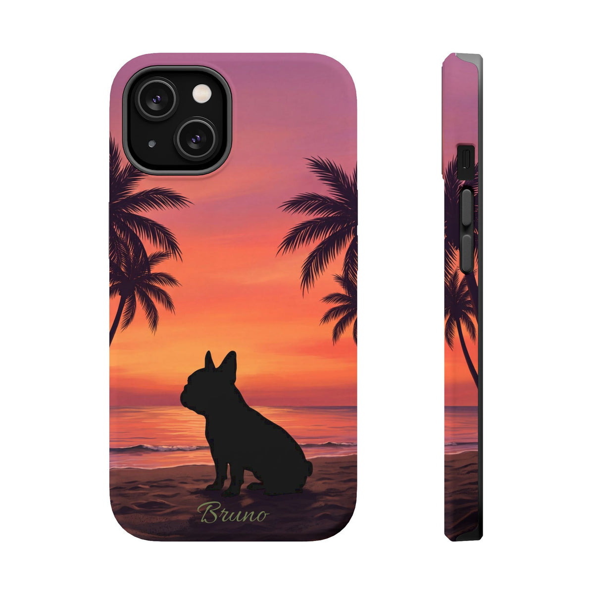 Personalized French Bulldog Tropical Beach Phone Case — Wireless Charging Cover
