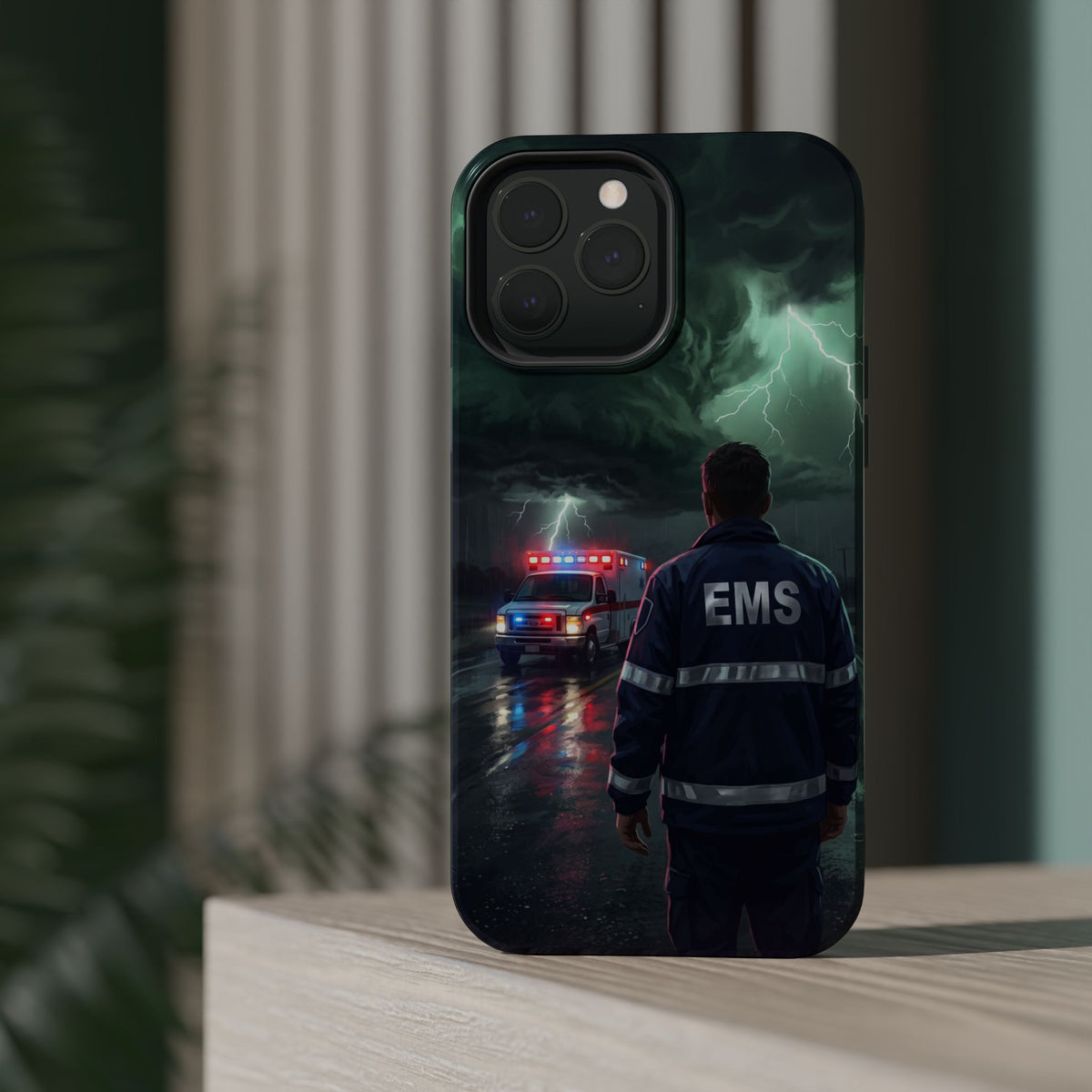 EMS Green Storm City Phone Case — Magnetic Wireless Charging Cover