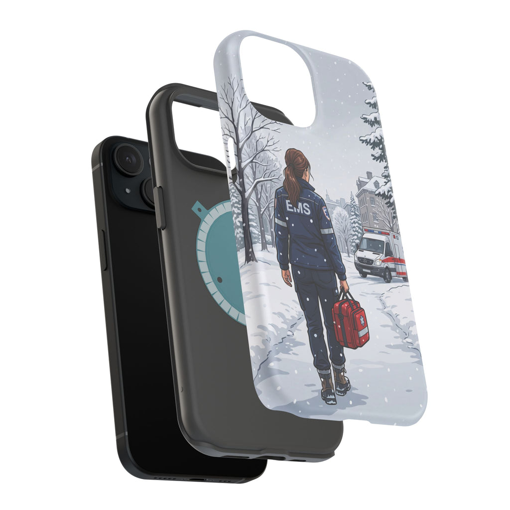 Paramedic/EMT Winter Phone Case — Magnetic Wireless Charging Cover