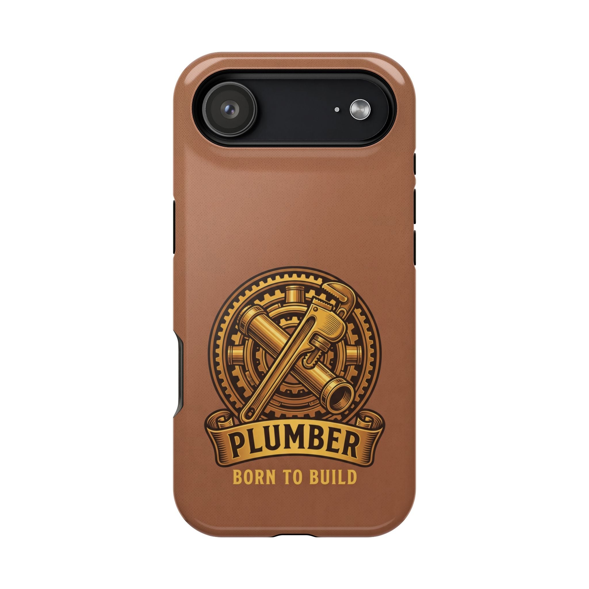 Plumber Born to Build Phone Case — Badge Wireless Charging Cover