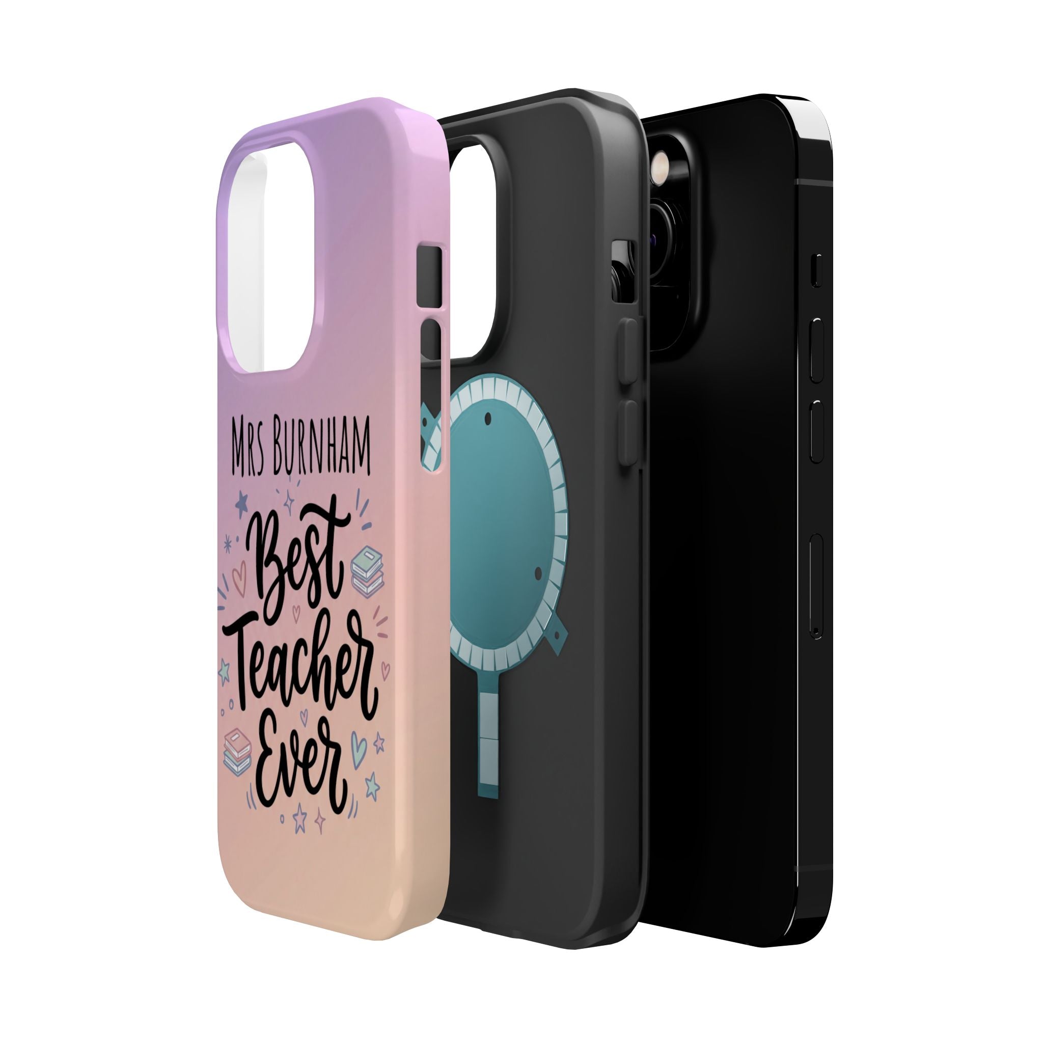 Best Teacher Ever Personalized Phone Case — Wireless Charging Cover