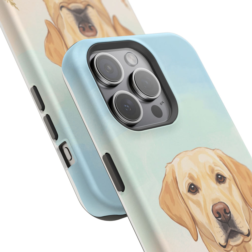 Labrador Wildflower Painting Phone Case — Tough Magnetic Case with Wireless Charging