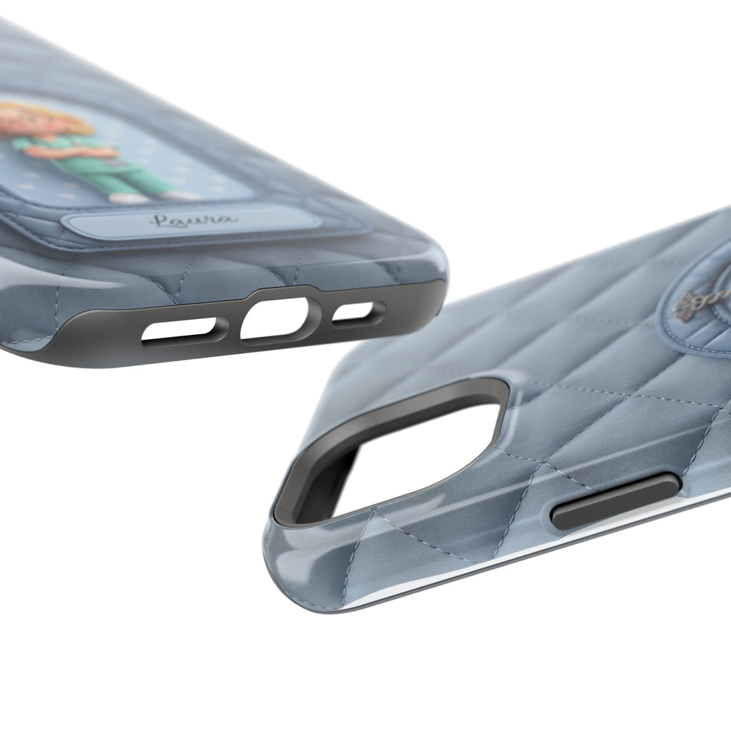Personalized Quilted Nurse Phone Case — Wireless Charging Cover