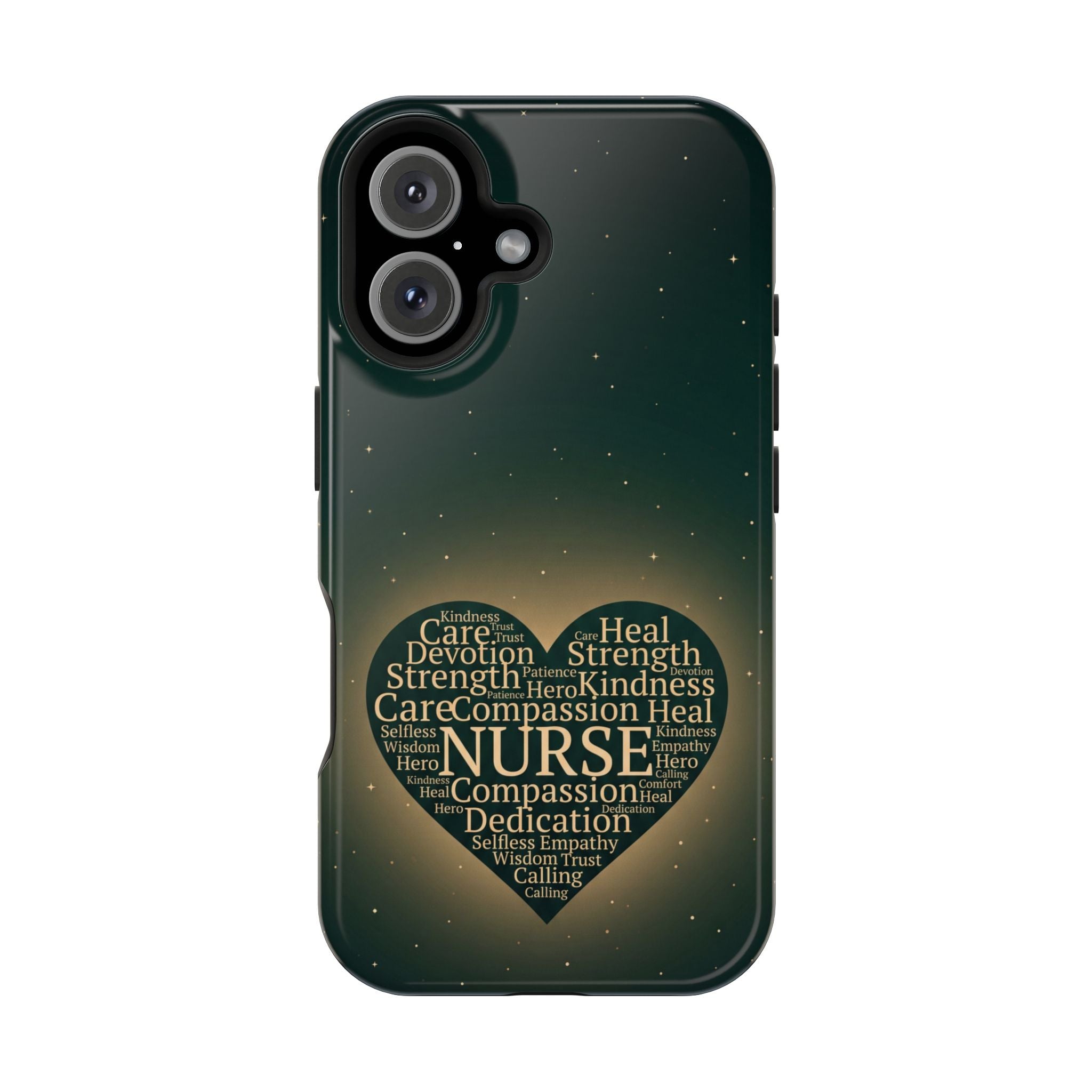 Nurse Heart Word and Art Phone Case — Impact-Resistant Wireless Charging Cover
