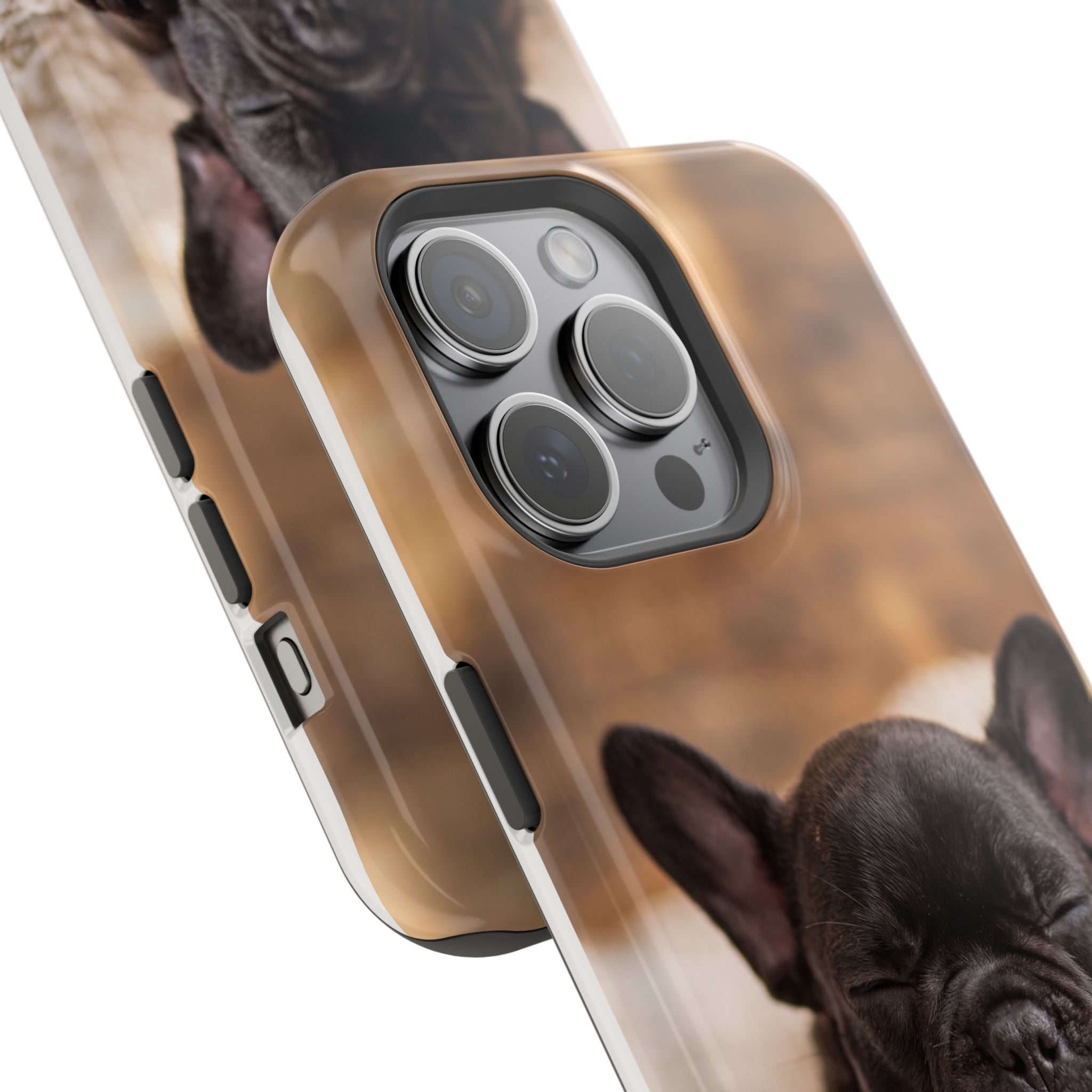 Sleepy French Bulldog Phone Case — Impact-Resistant Wireless Charging Cover