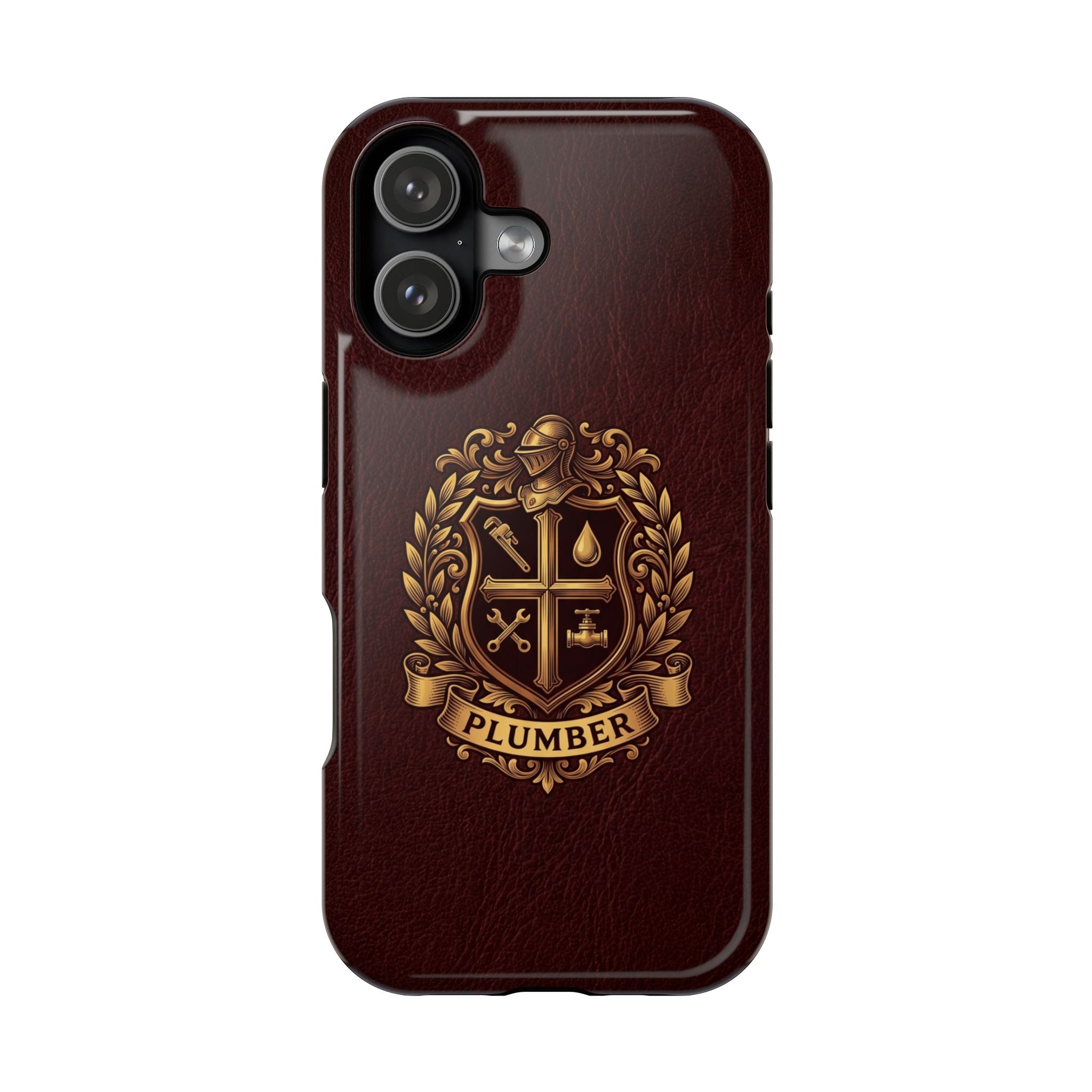 Plumber Crest Phone Case — Heraldic Shield Design Wireless Charging Cover