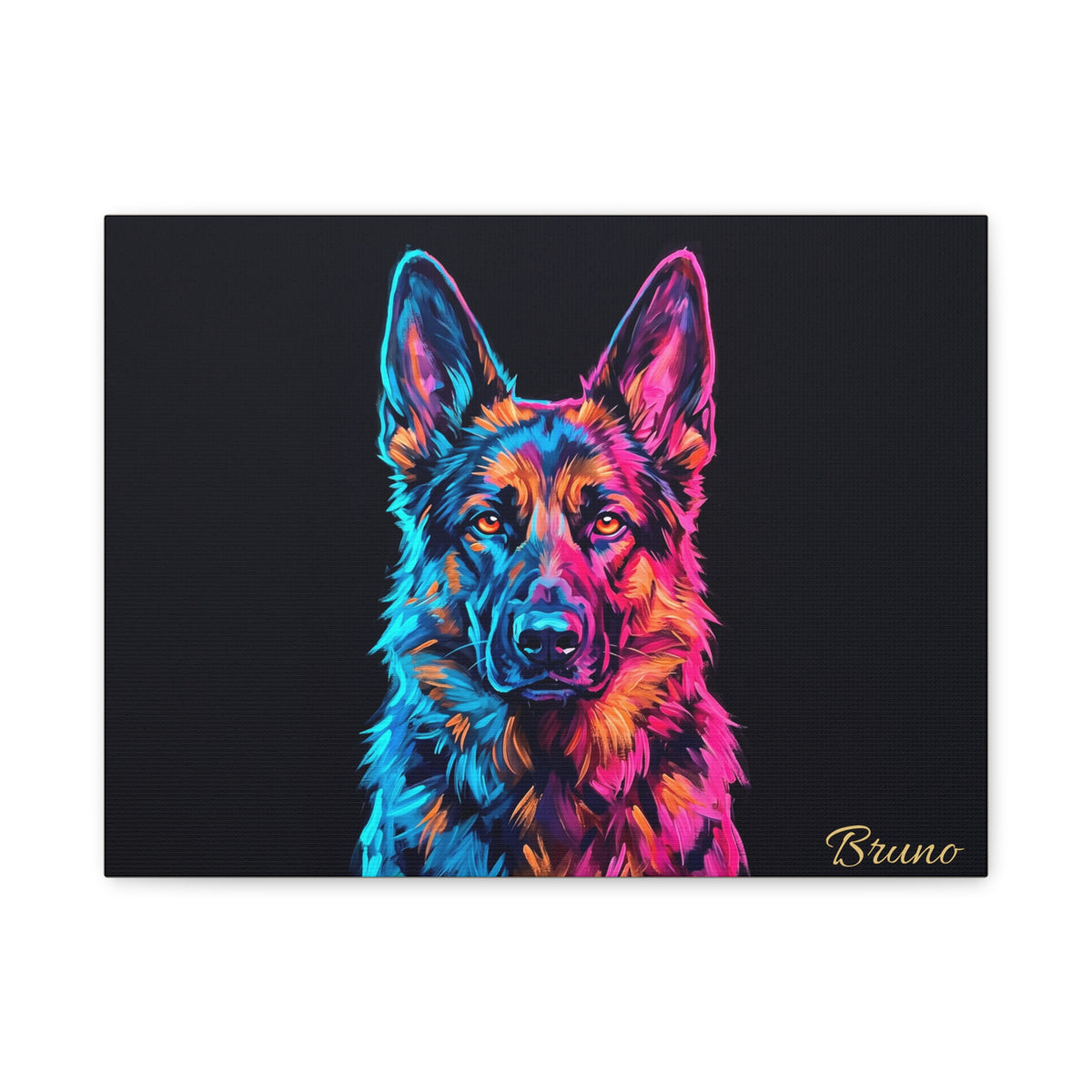 German Shepherd Personalized Canvas | Neon Pop Art Wall Art