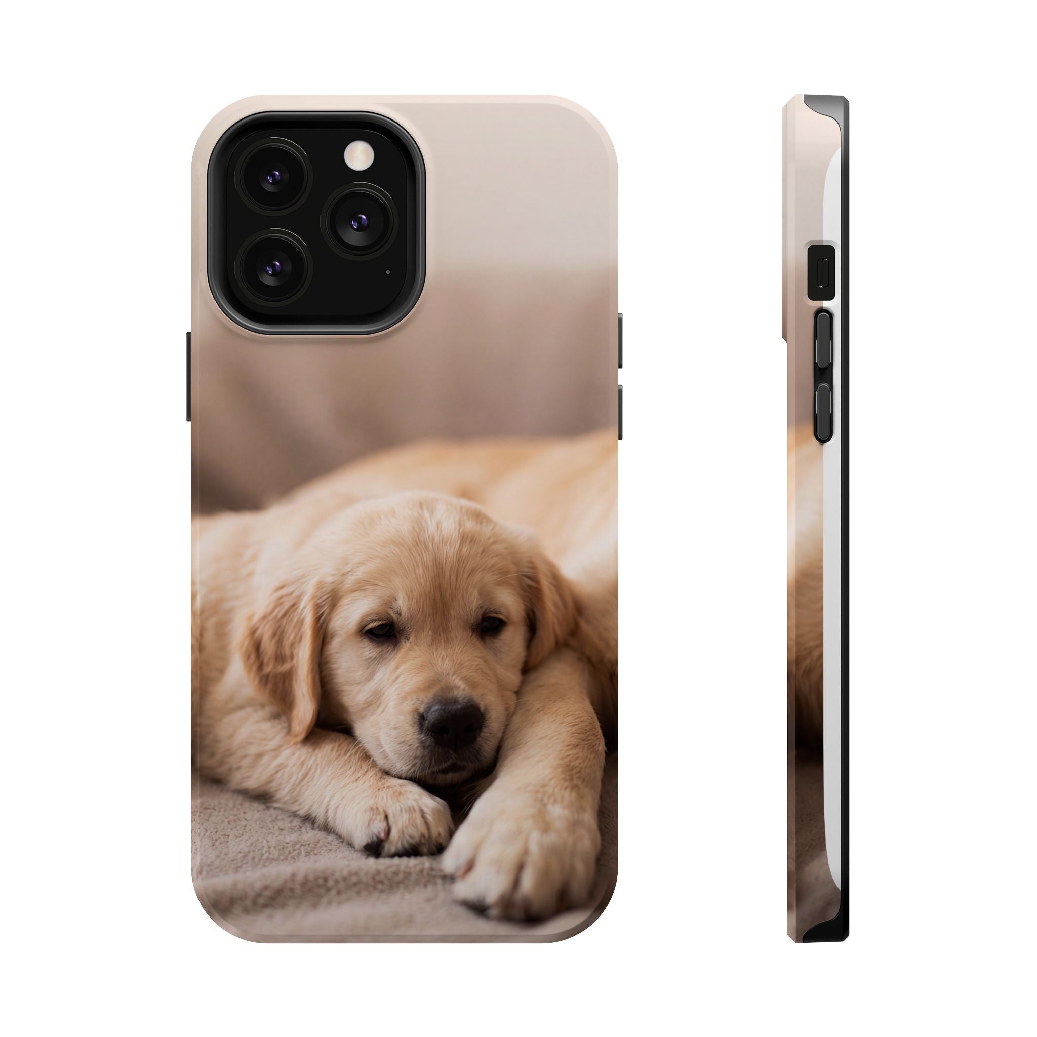 Golden Retriever Puppy Phone Case — Impact-Resistant Wireless Charging Cover