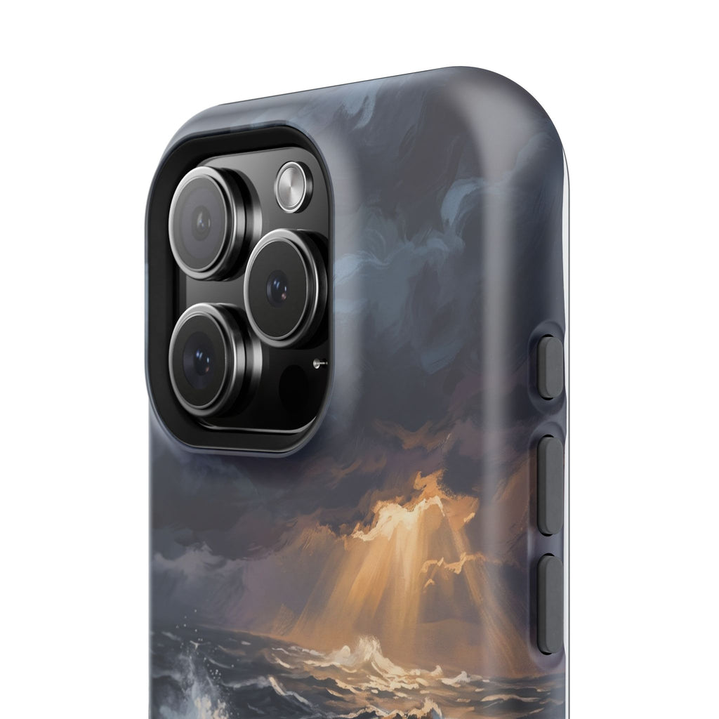 Personalized Golden Retriever Stormy Sea Phone Case — Wireless Charging Cover