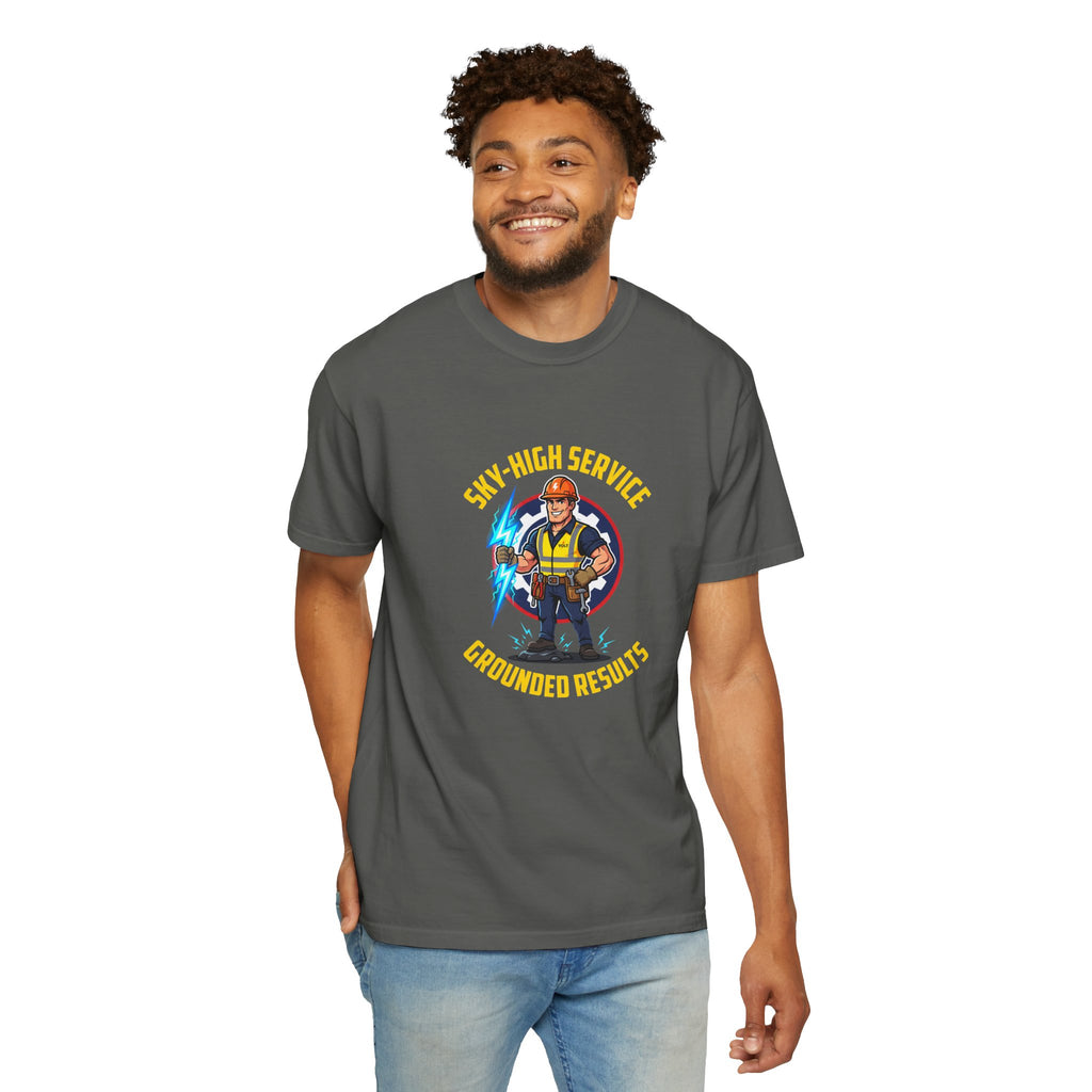 Sky-High Service Grounded Results Electrician T-Shirt