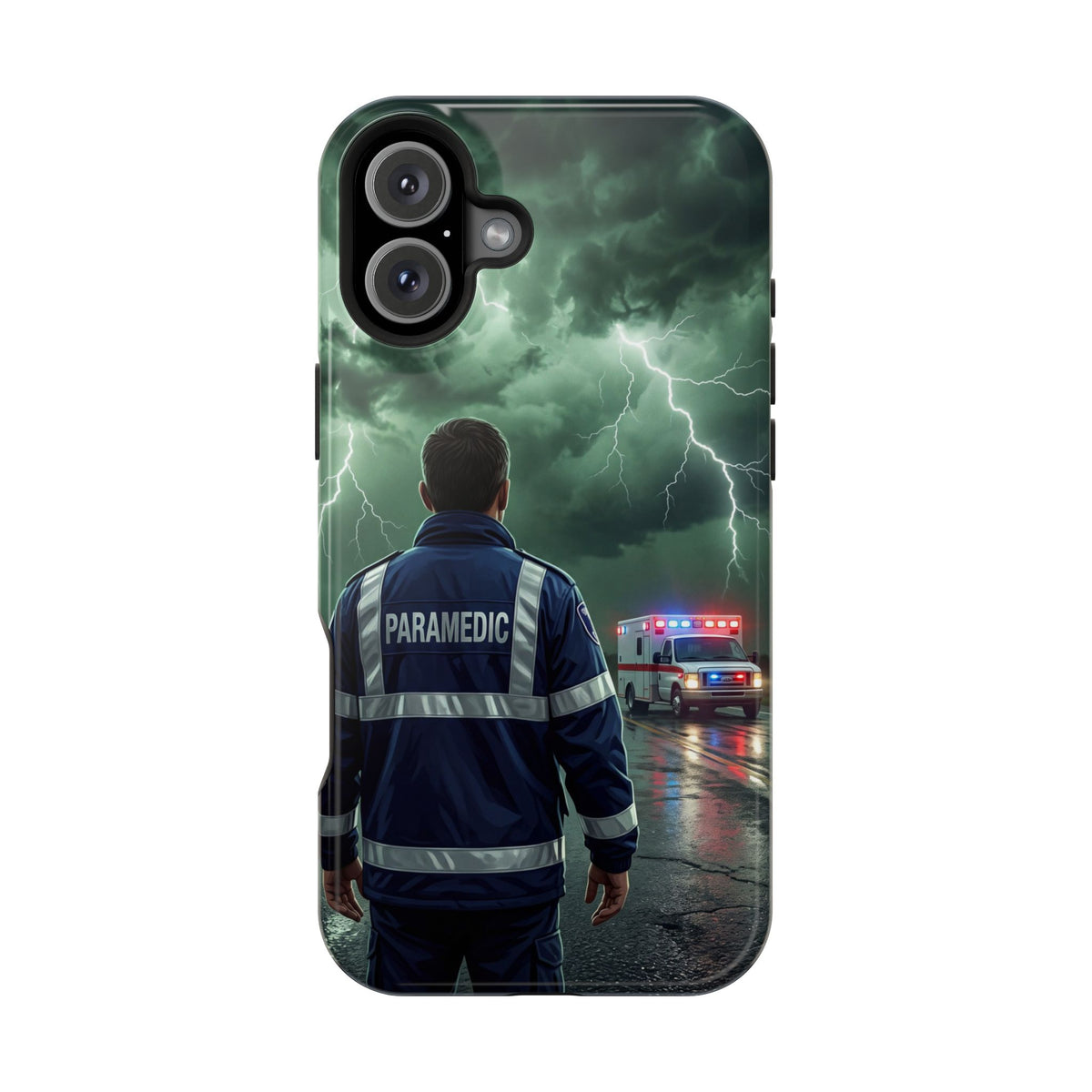 Paramedic Green Storm Phone Case — Magnetic Wireless Charging Cover