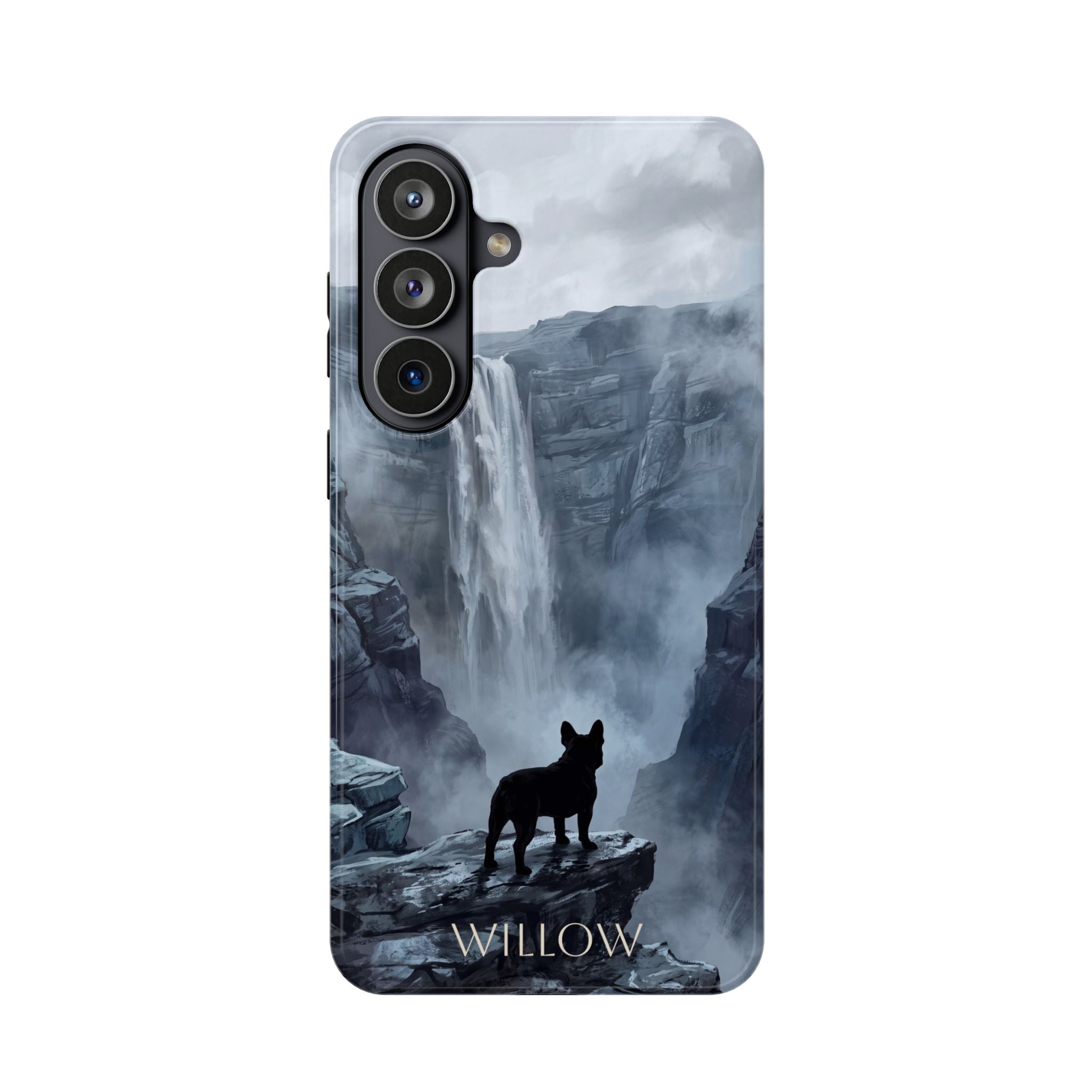 Personalized French Bulldog Misty Waterfall Phone Case — Wireless Charging Cover