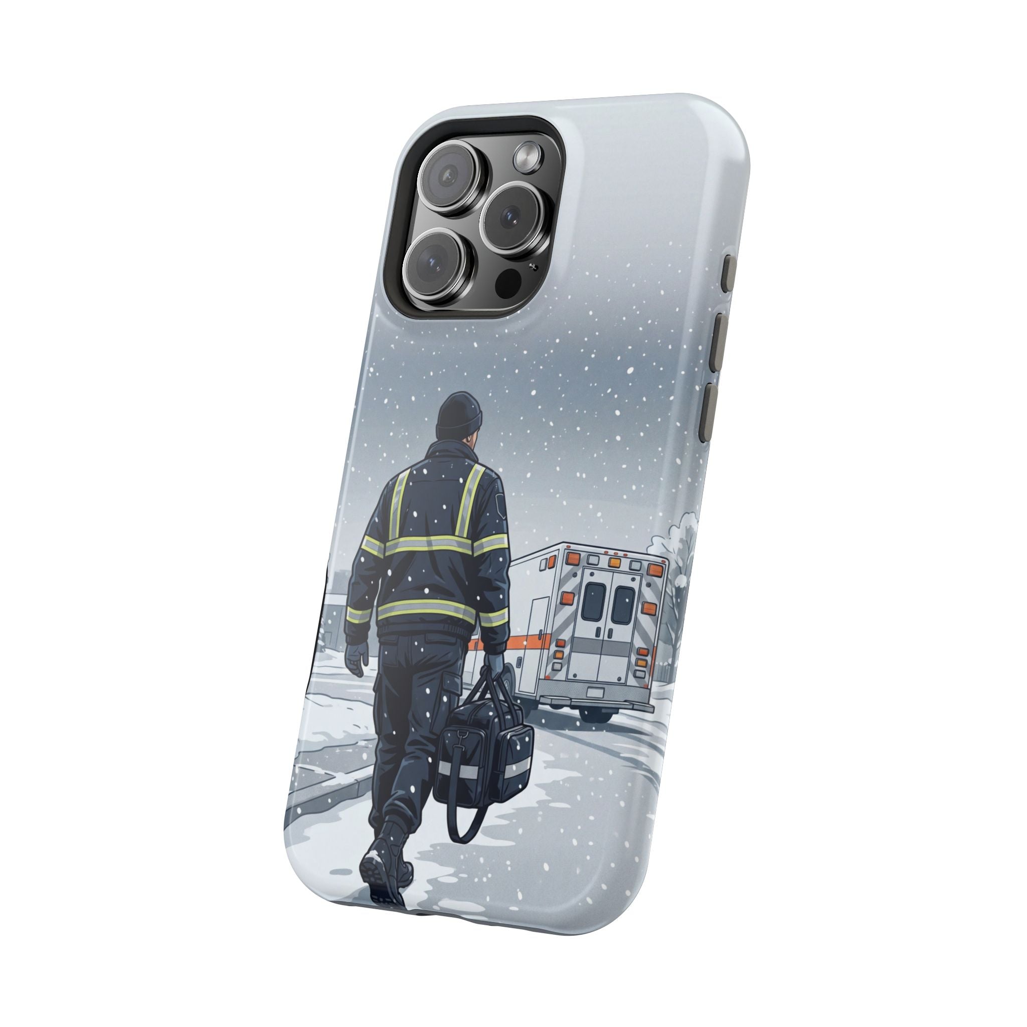 Bold Paramedic/EMT Portrait Phone Case — Magnetic Wireless Charging Cover
