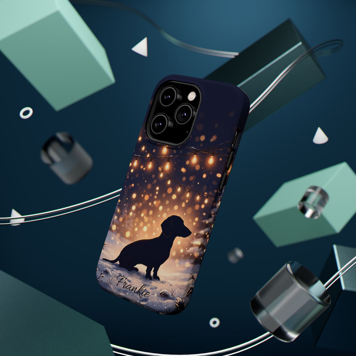 Personalized Dachshund Golden Sparks Phone Case — Wireless Charging Cover