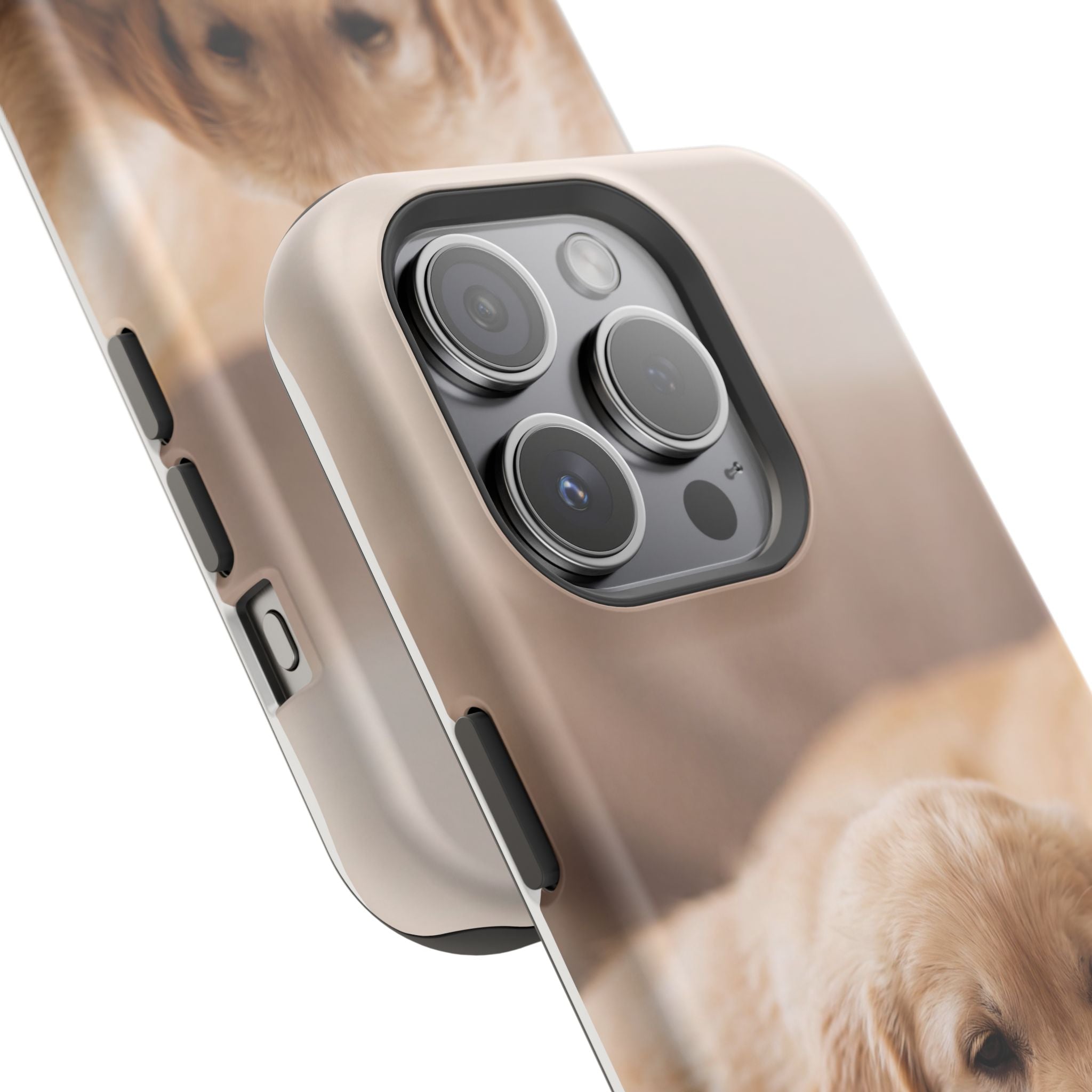Golden Retriever Puppy Phone Case — Impact-Resistant Wireless Charging Cover