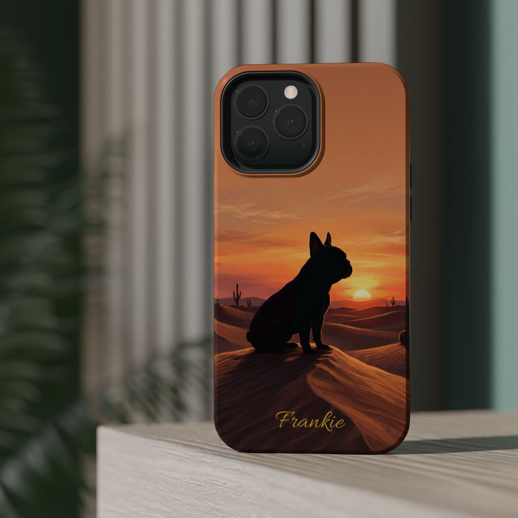 Personalized French Bulldog Desert Sunset Phone Case — Wireless Charging Cover