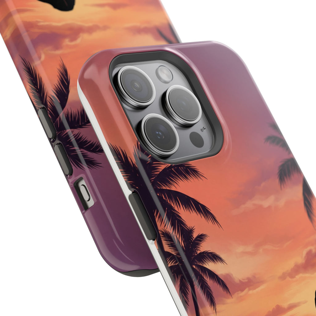 Personalized Dachshund Tropical Beach Sunset Phone Case — Wireless Charging Cover