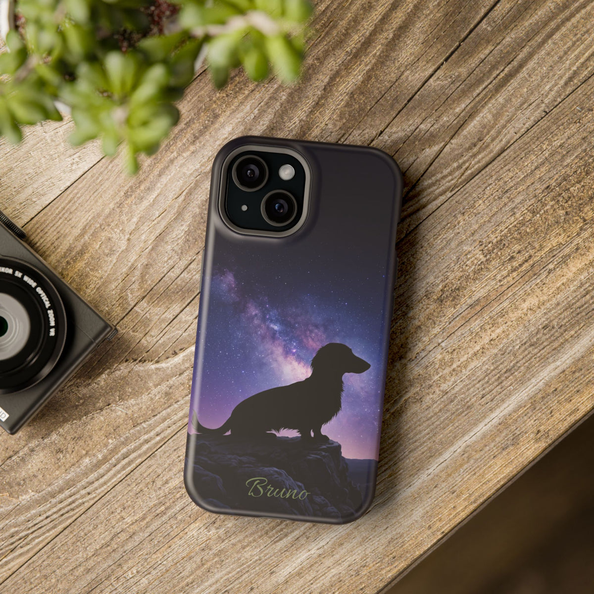 Personalized Dachshund Starry Night Phone Case — Wireless Charging Cover