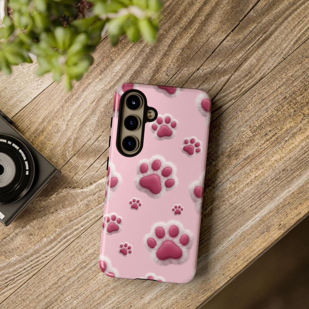 iphone & Samsung - Pink Paws Tough Phone Case — Cute Protective iPhone Cover