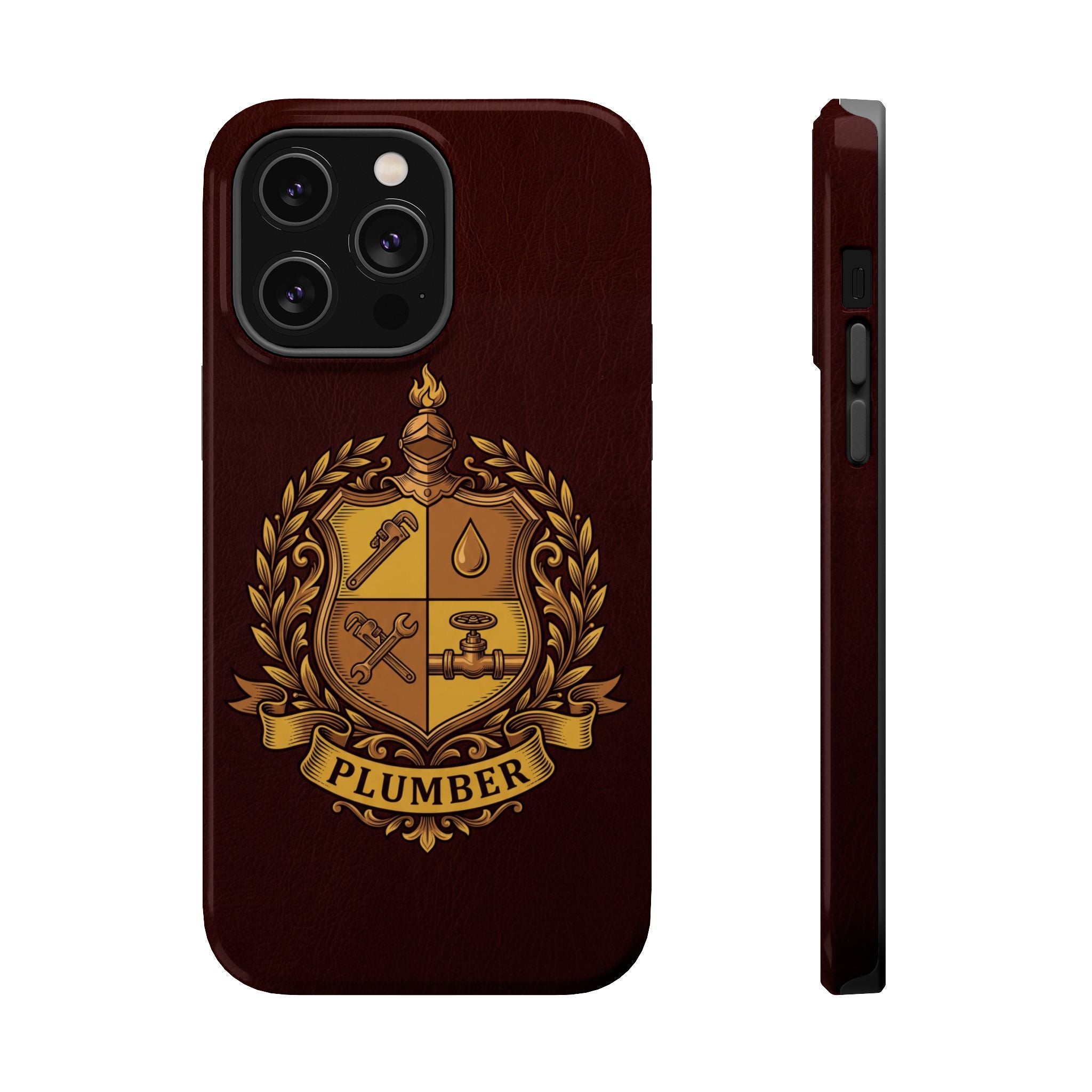 Plumber Crest Phone Case — Heraldic Shield Wireless Charging Cover