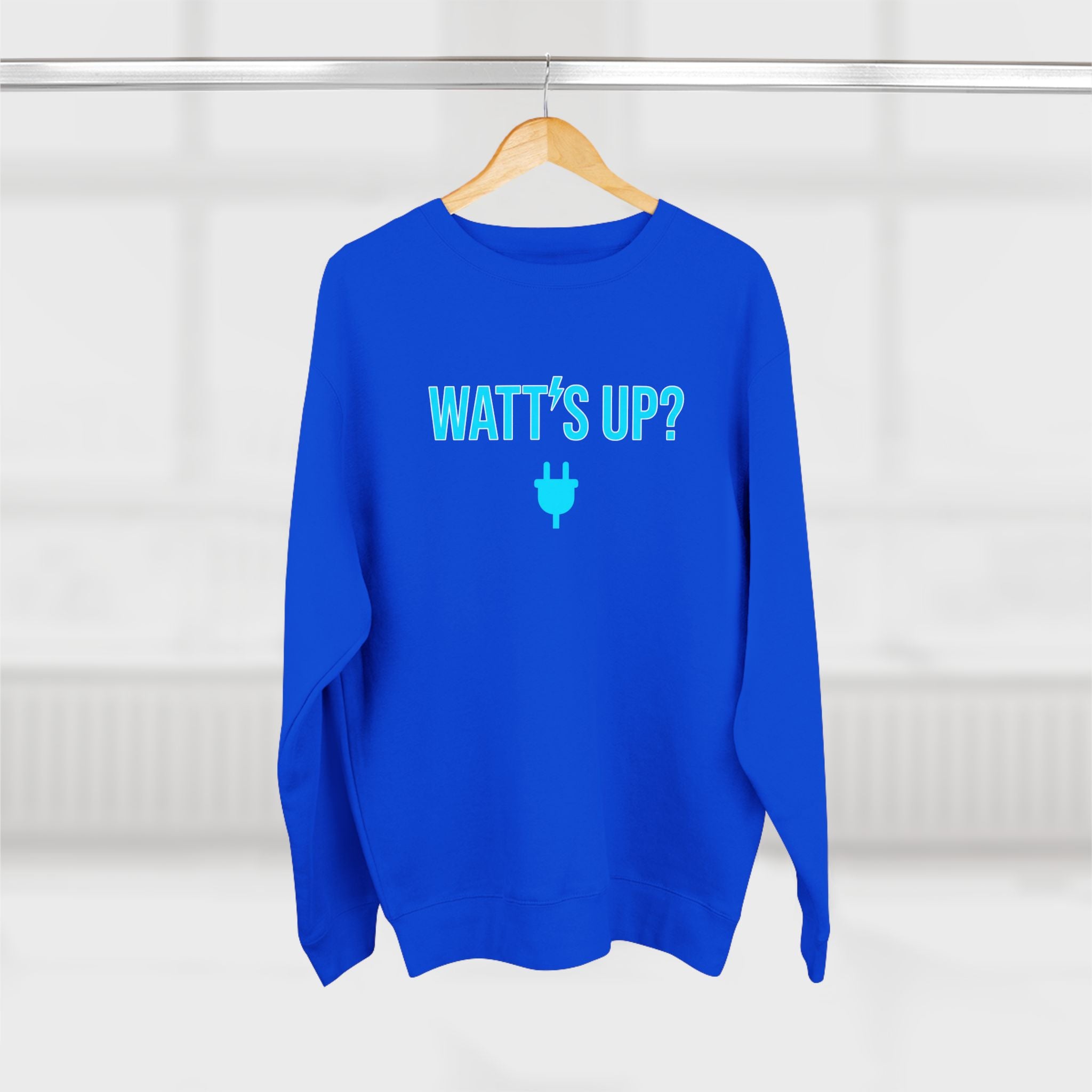 Watt's Up Electrician Sweatshirt | Funny Electrician Gift Crewneck