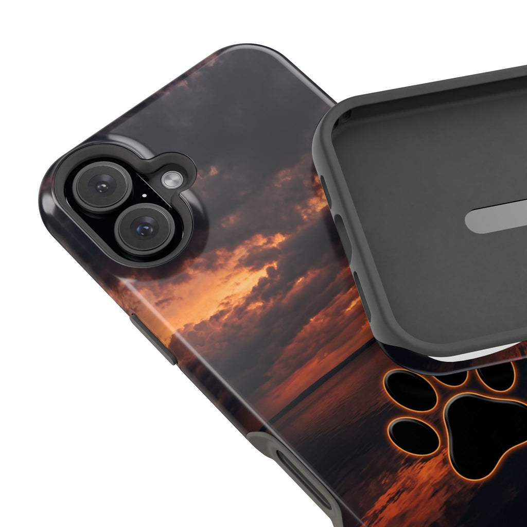 Paw Sunset Magnetic Impact-Resistant Phone Case for iPhone and Samsung Galaxy series
