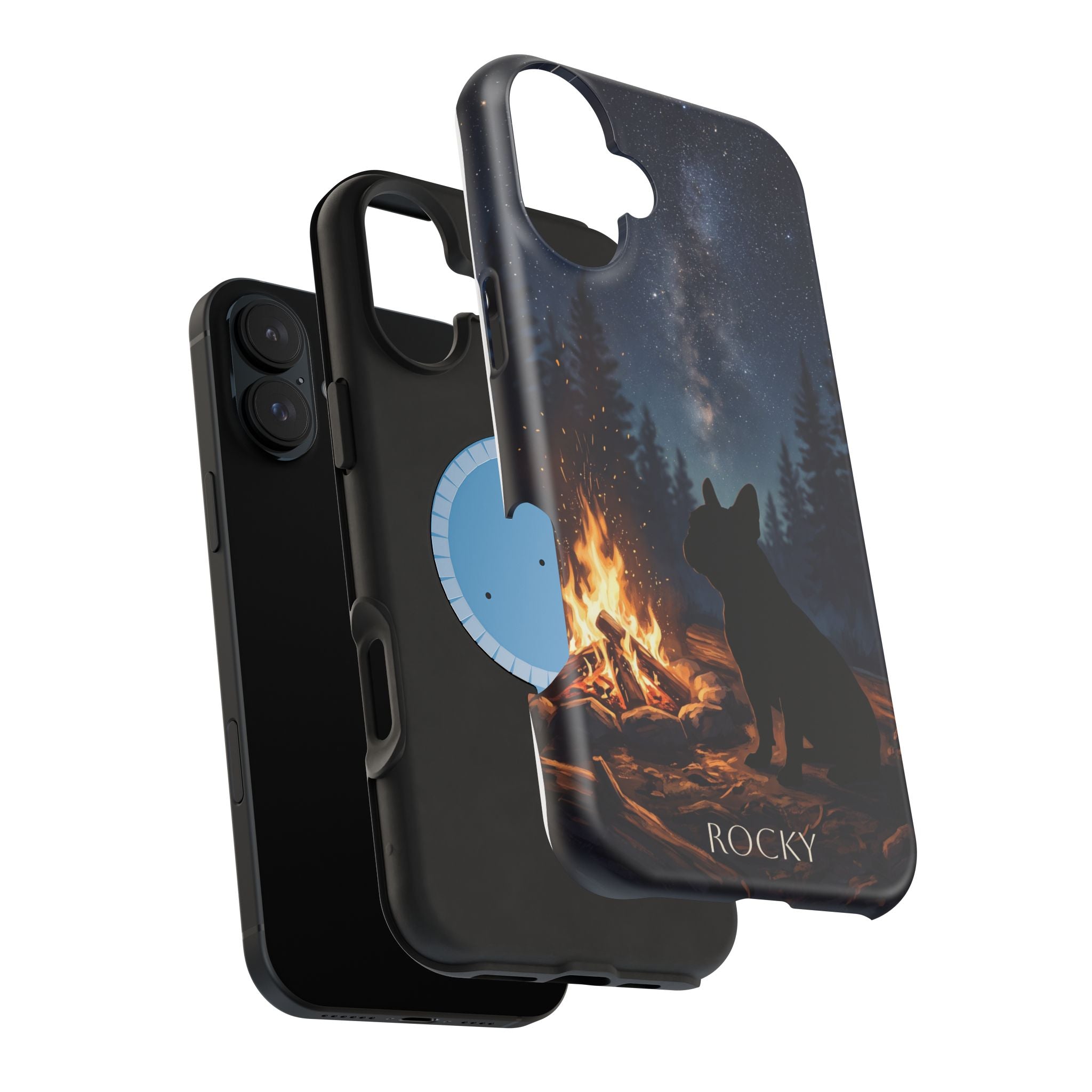Personalized French Bulldog Campfire Phone Case — Wireless Charging Cover