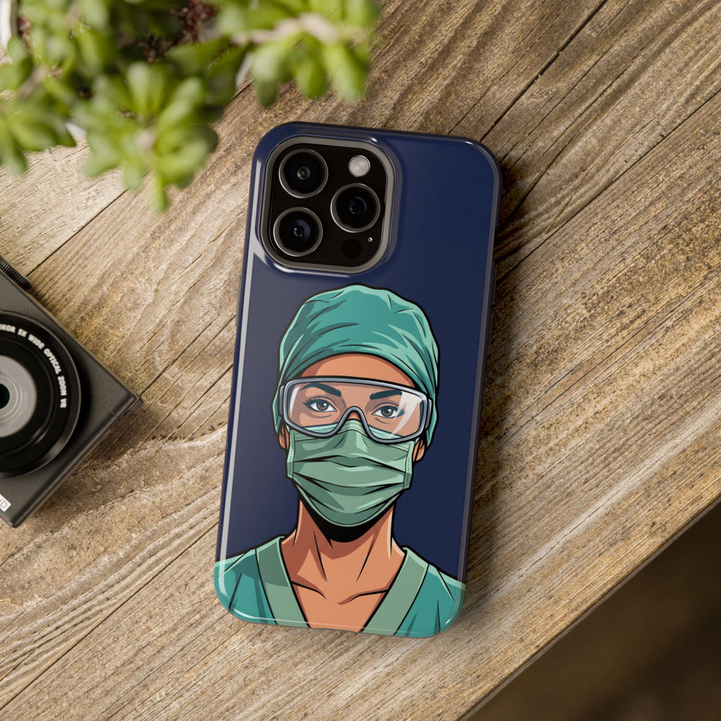 Bold Nurse Portrait Phone Case — Magnetic Wireless Charging Cover