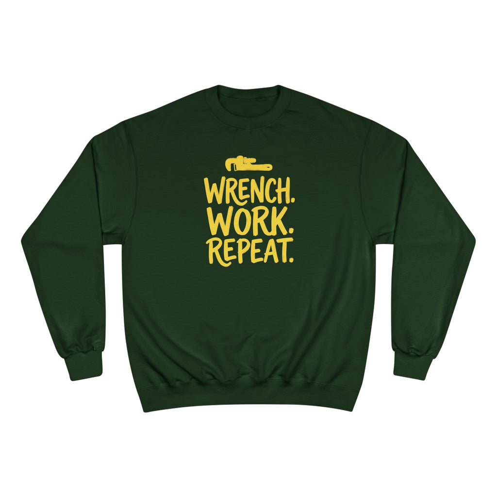 Wrench Work Repeat Plumber Sweatshirt | Funny Plumber Gift Crewneck