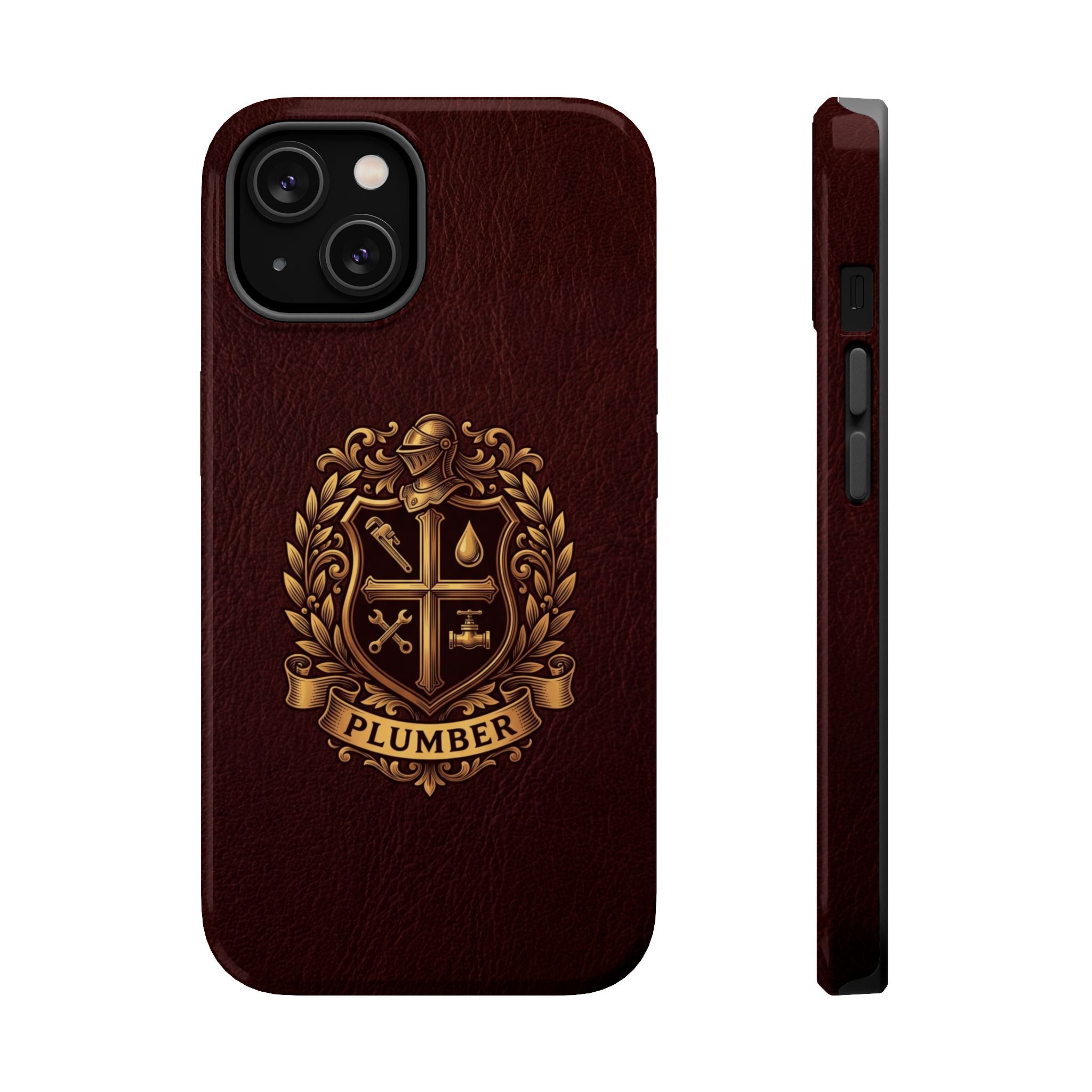 Plumber Crest Phone Case — Heraldic Shield Design Wireless Charging Cover