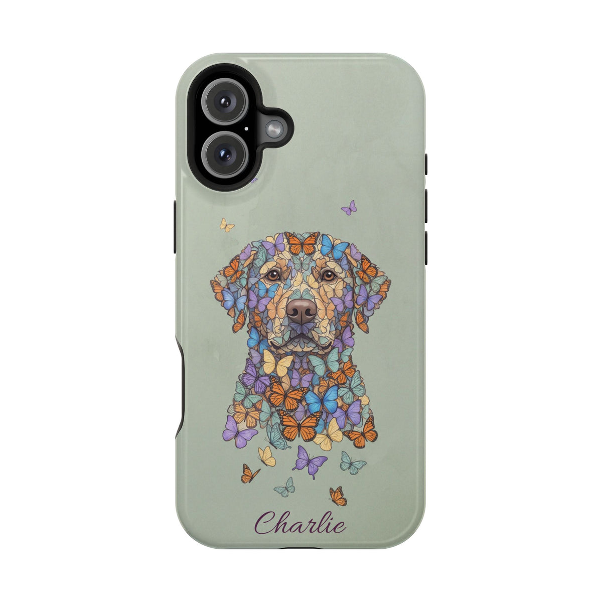 Personalized Butterfly Labrador Phone Case — Tough Magnetic Case with Wireless Charging