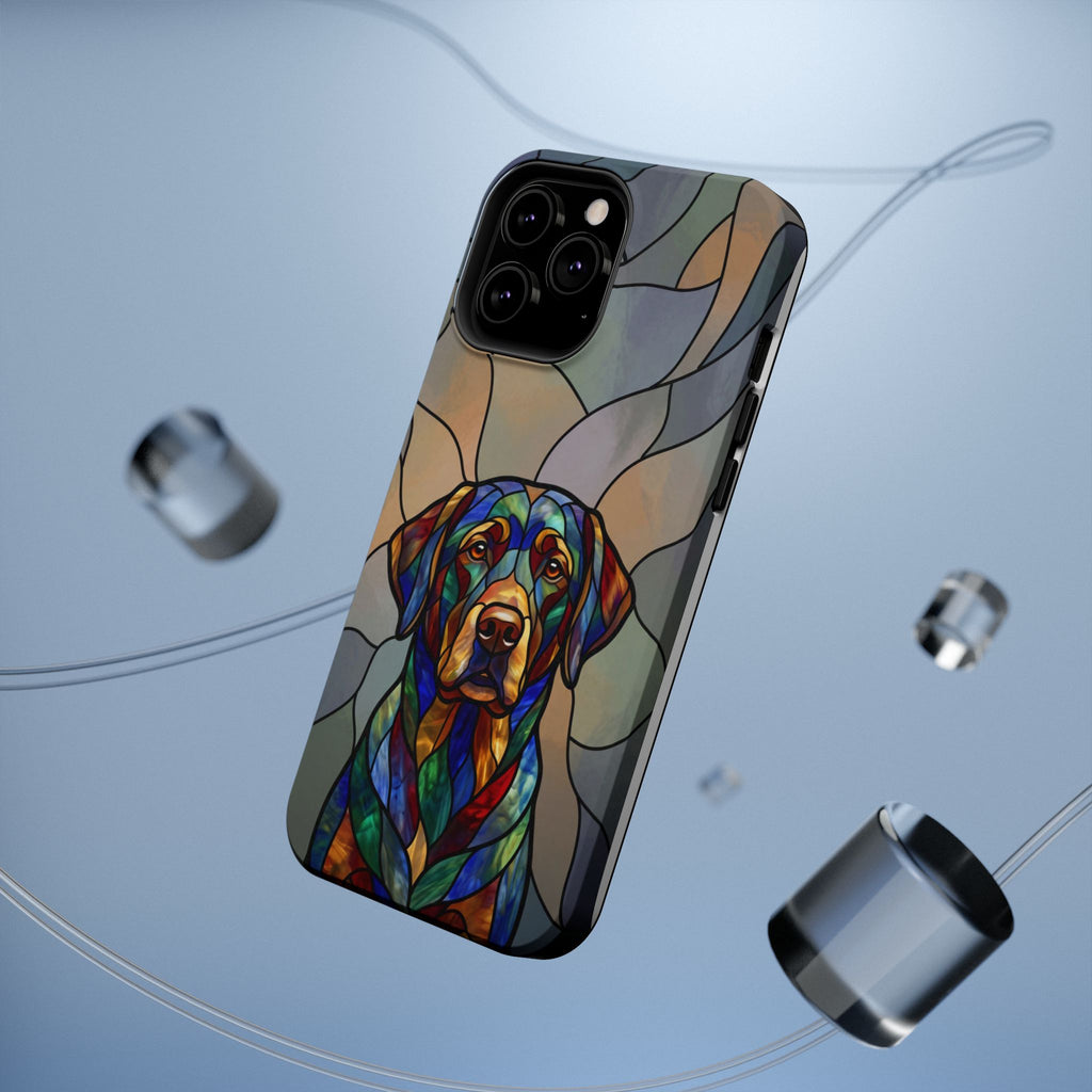 Stained Glass Labrador Phone Case — Tough Magnetic Case with Wireless Charging