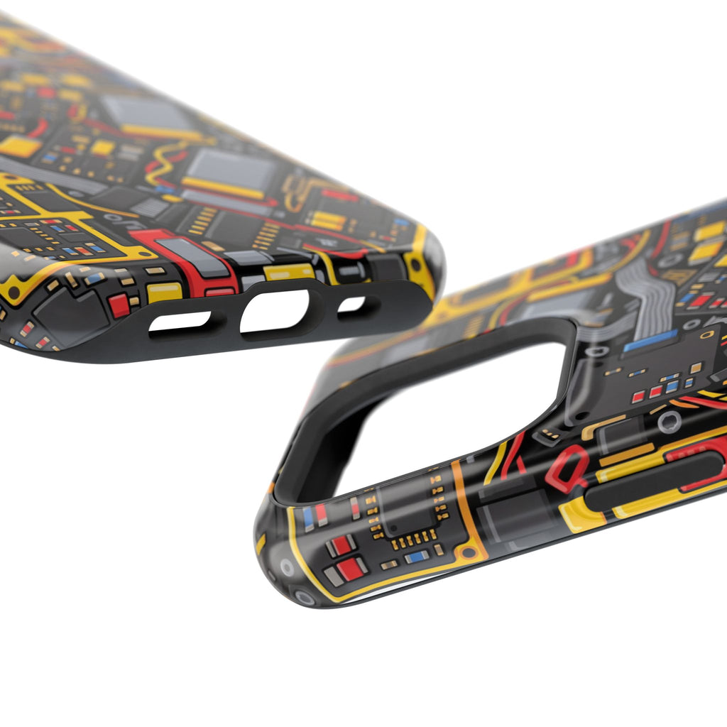 Voltage Board Phone Case — Yellow Circuit Wireless Charging Cover